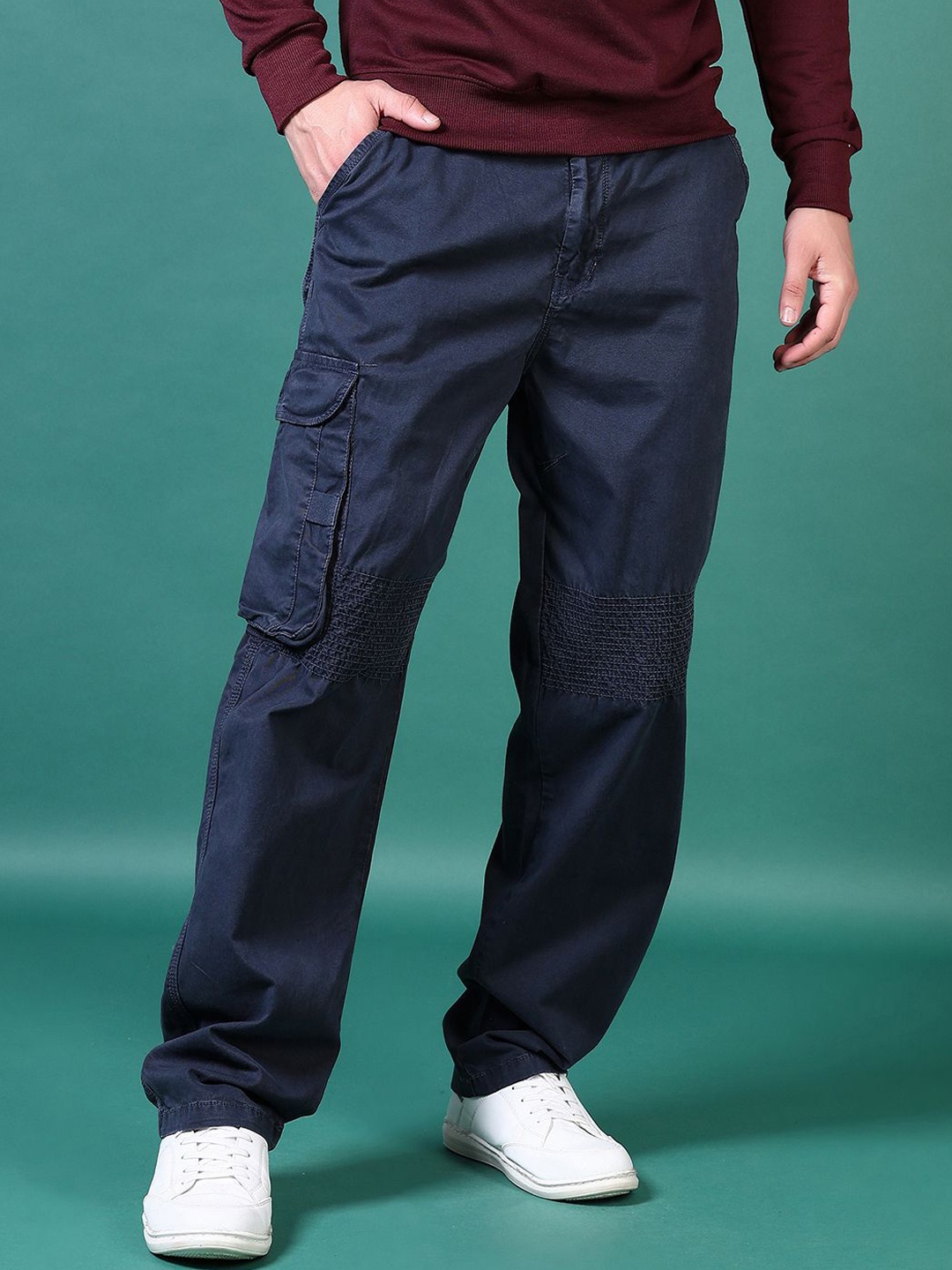 

V-Mart Men Mid-Rise Cargos Trousers, Grey