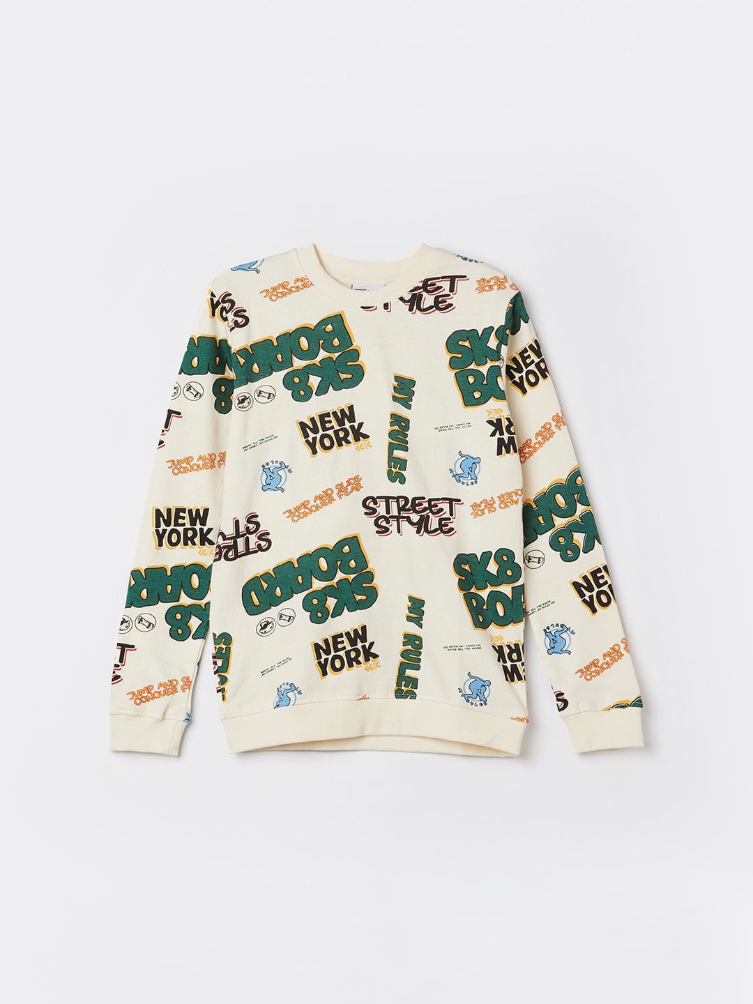 

Fame Forever by Lifestyle Boys Typography Printed Sweatshirt, Off white