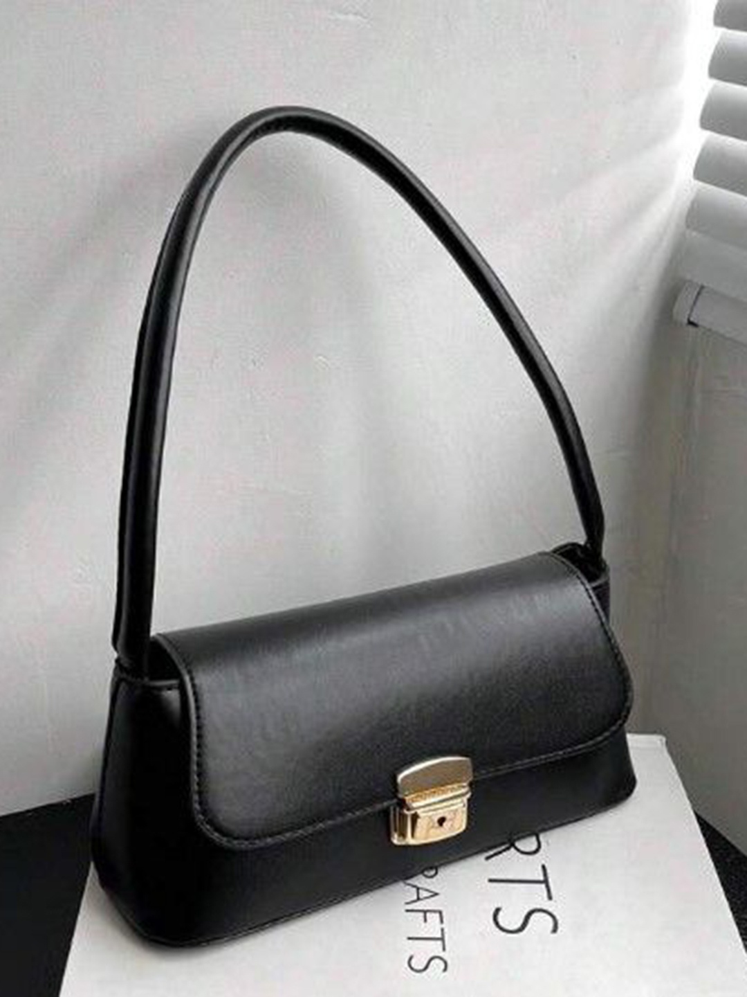 

StyleCast Structured Handheld Bag with Fringed, Black