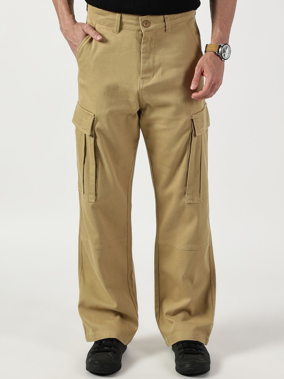 

Thomas Scott Men Relaxed Cargos Trousers, Beige
