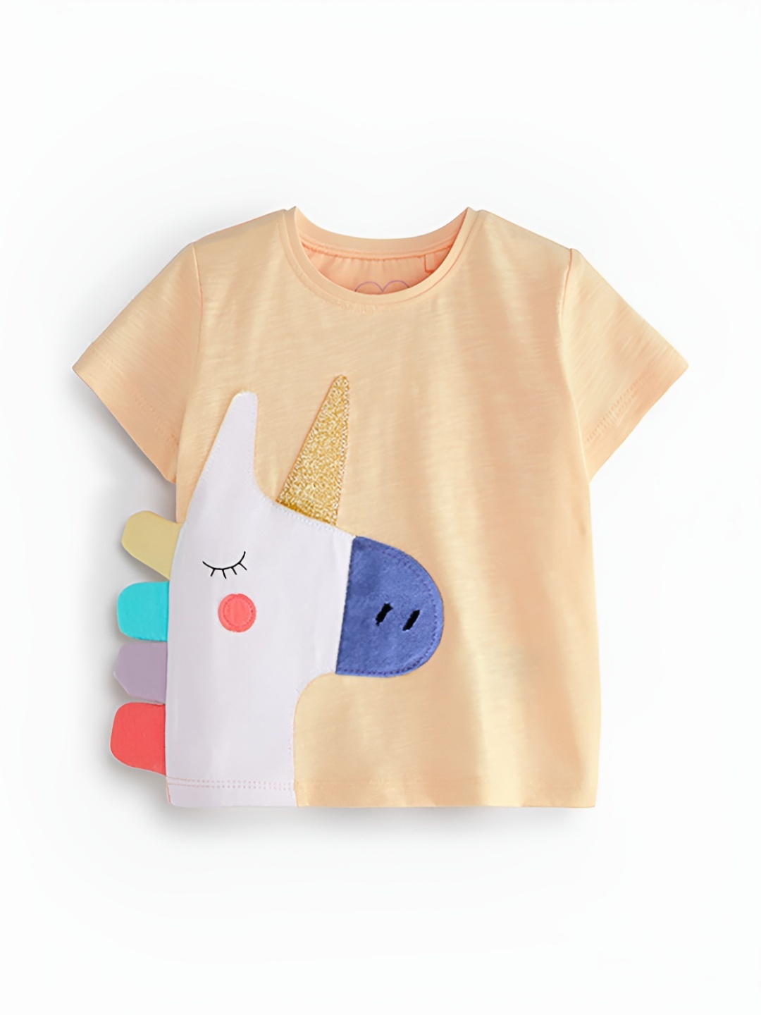 

LULU & SKY Girls Graphic Printed Round Neck Cotton T-shirt, Yellow