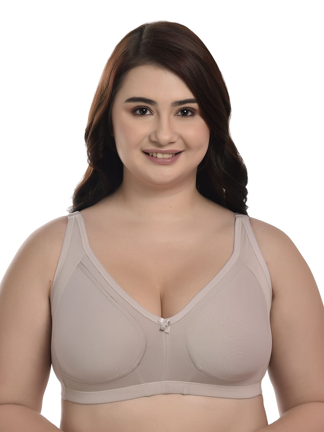 

elina Cotton Full Coverage Non Padded Minimizer Bra, Peach