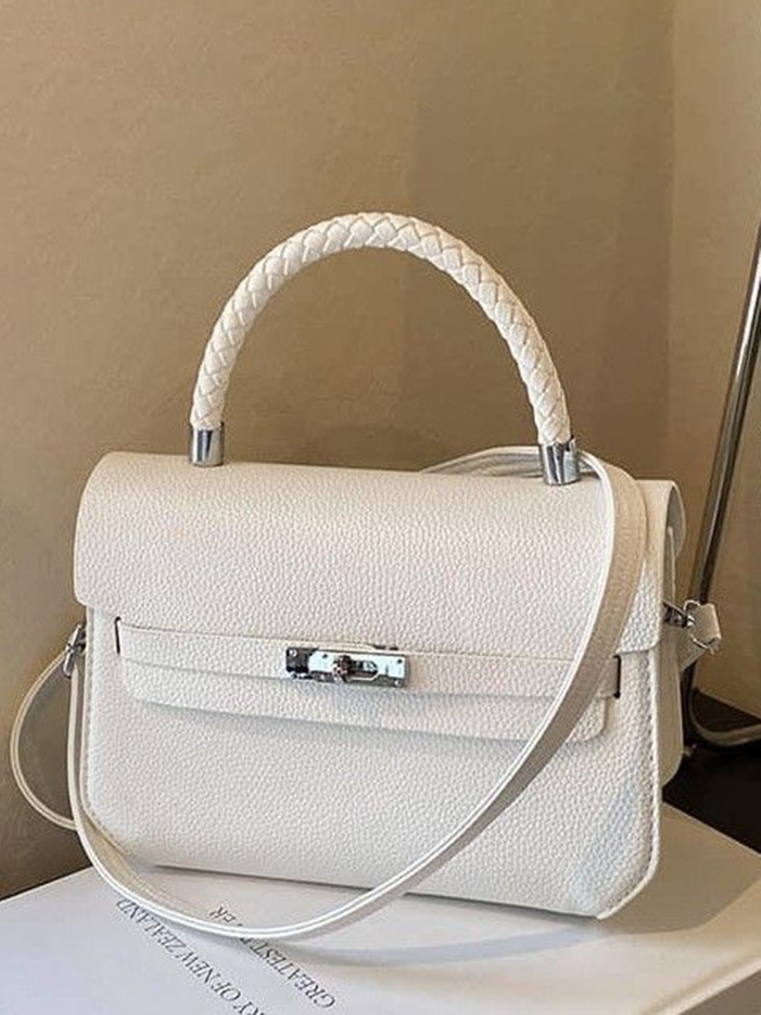 

StyleCast Bucket Handheld Bag with Bow Detail, White