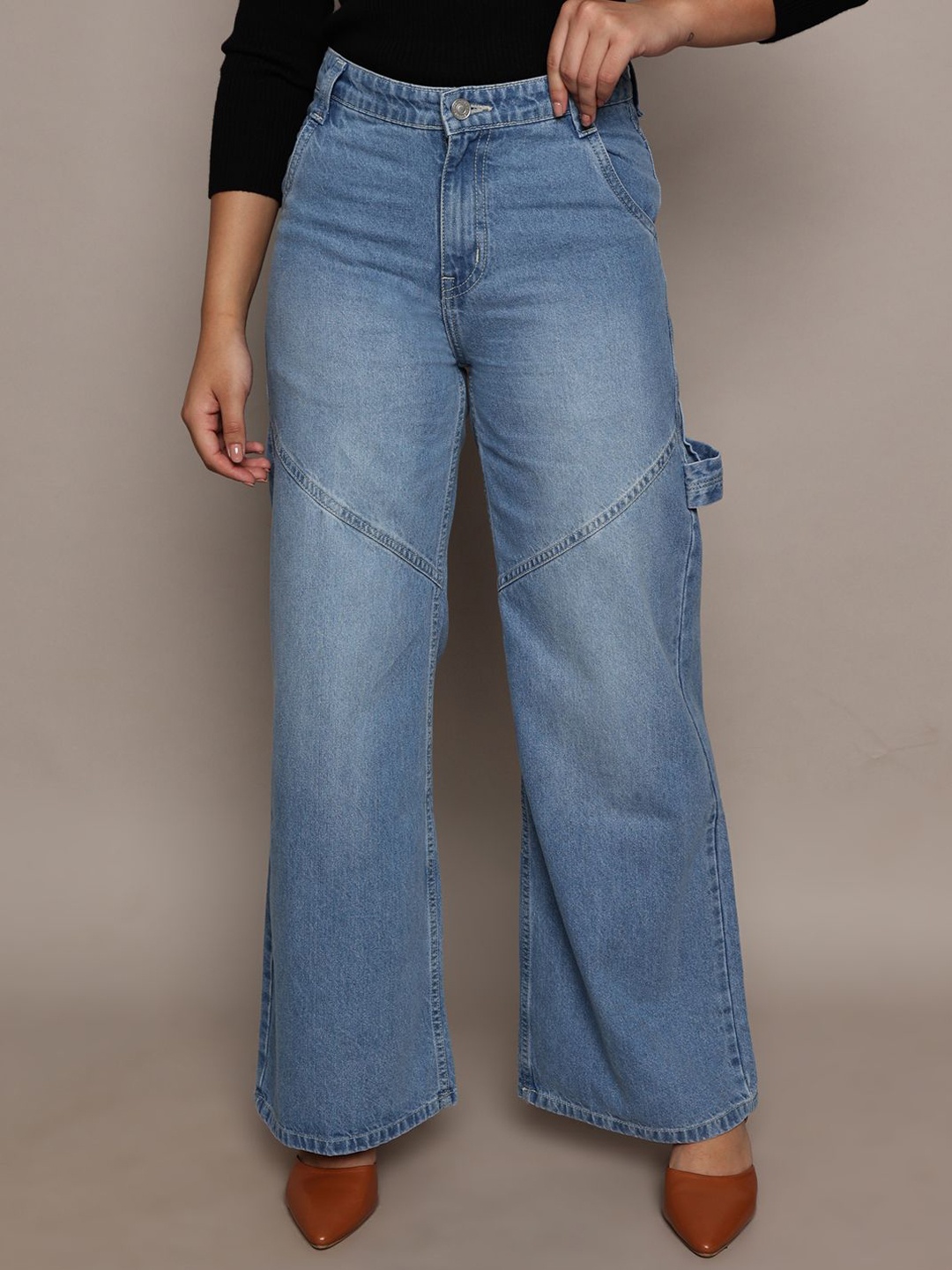 

French Connection Women Smart Relaxed Fit Light Fade Stretchable Jeans, Blue