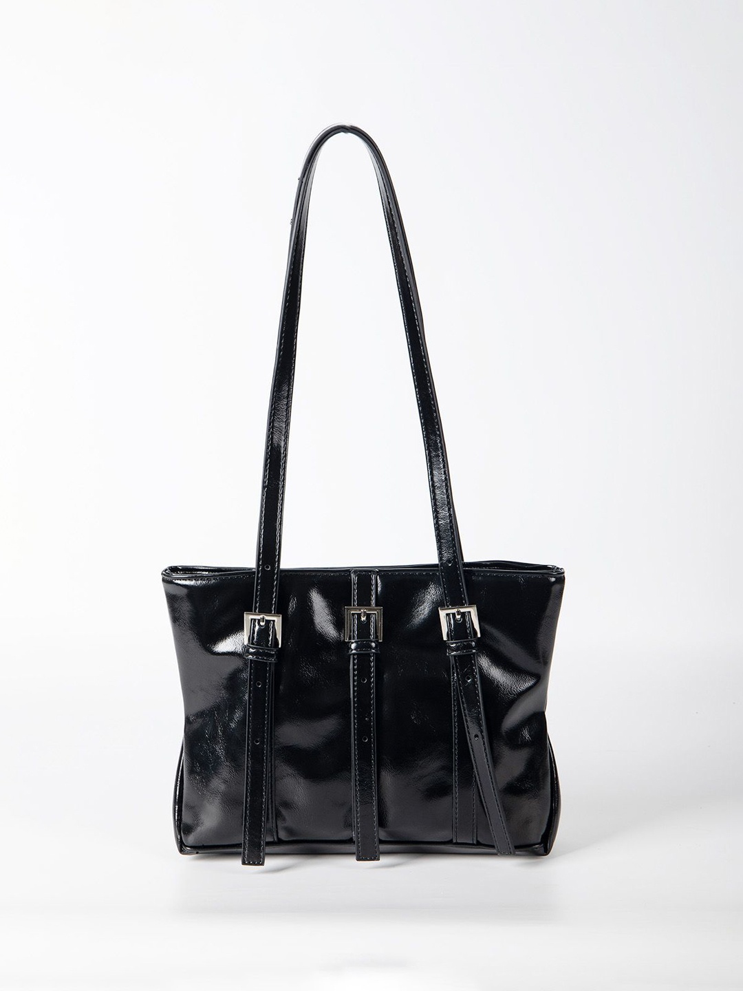 

RAVE PU Structured Shoulder Bag with Tasselled, Black