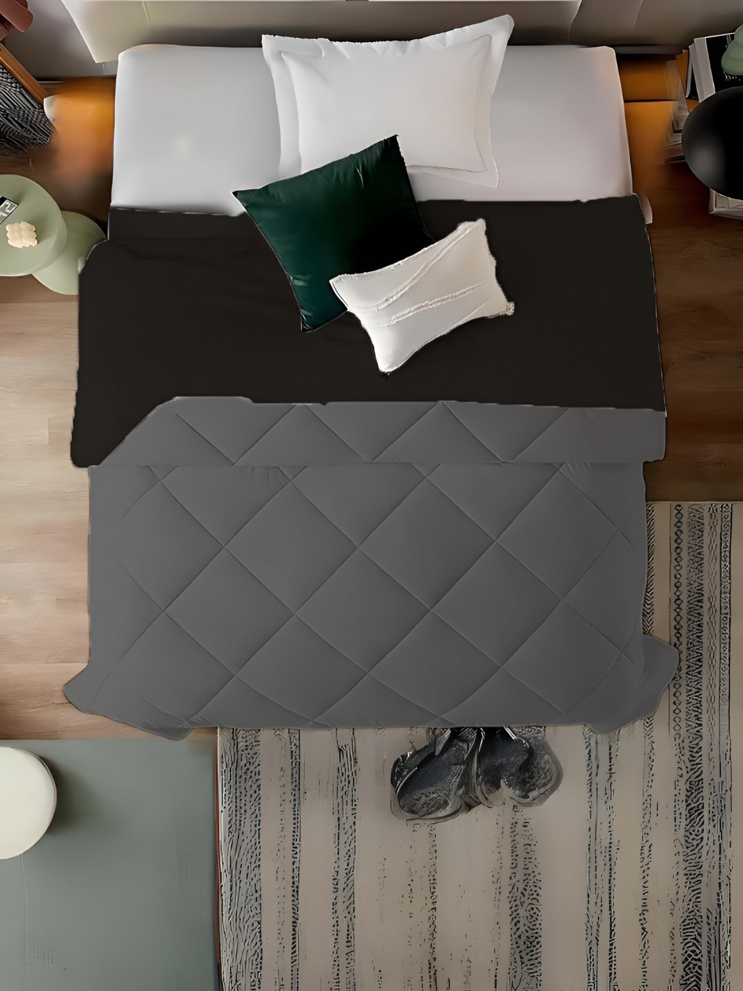 

Sleeping Owls- because your sleep matters Charcoal Microfiber 400 GSM Single Bed