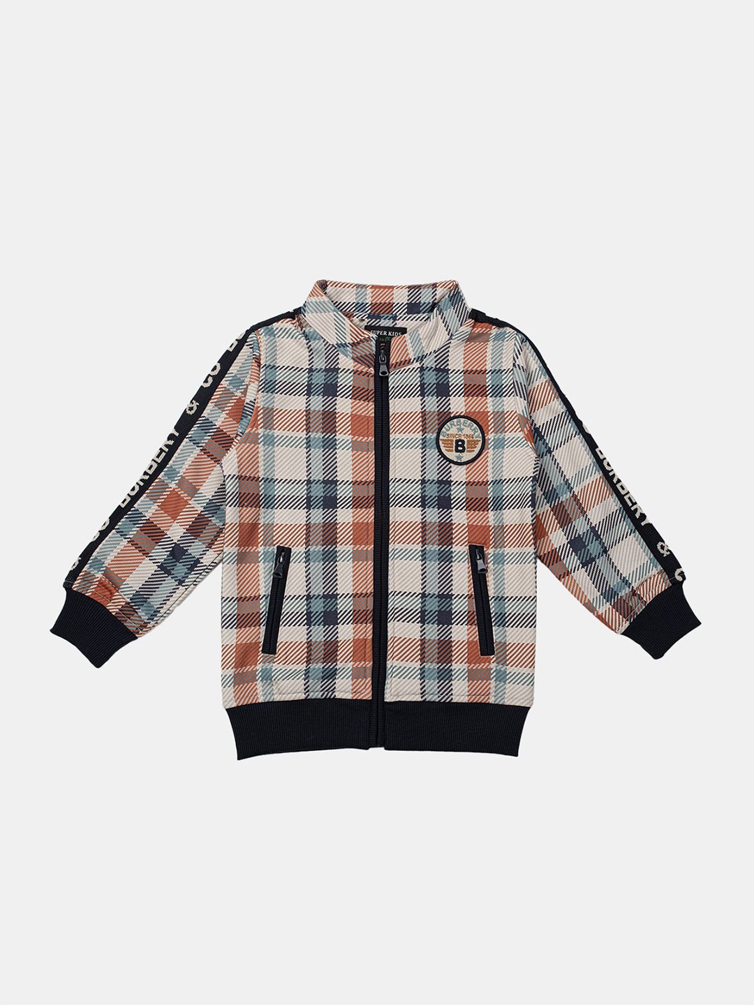 

Albion By CnM Boys Checked Cotton Sweatshirt, Navy blue