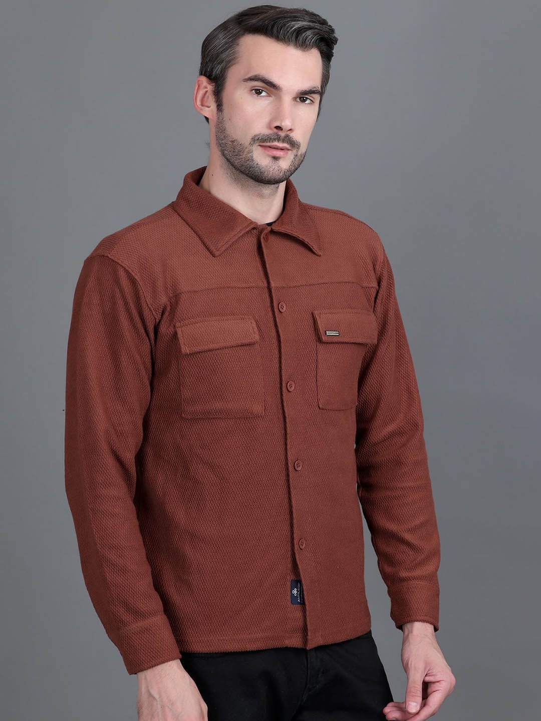 

Antiloop Men Open Front Jacket, Brown