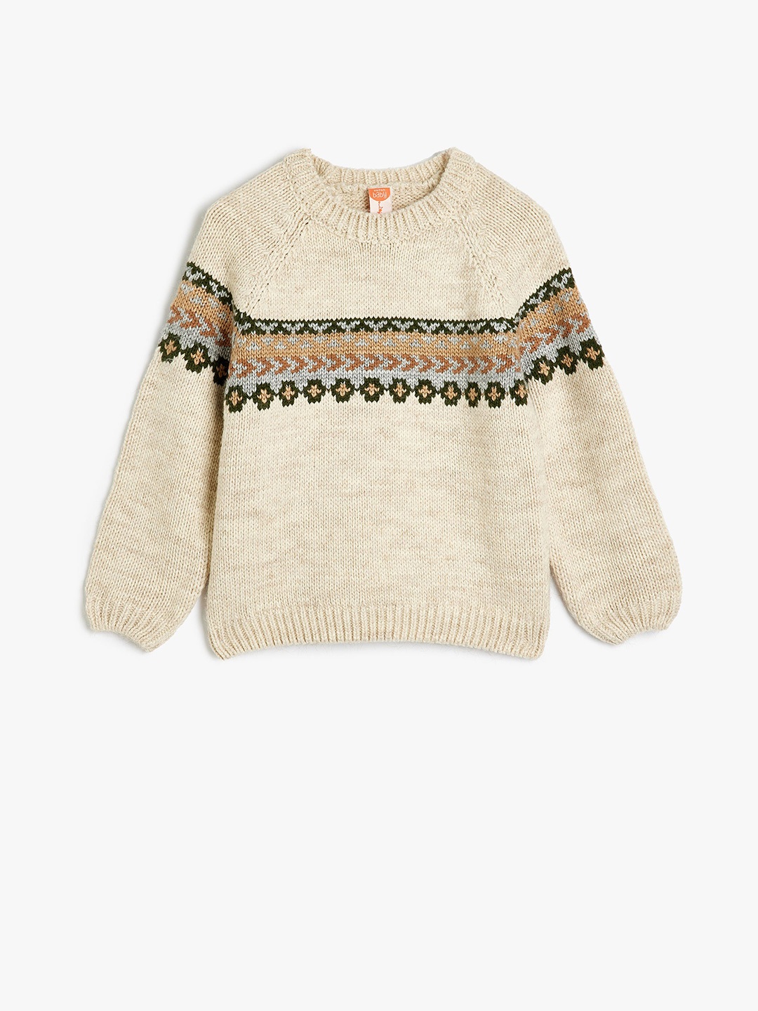 

Koton Boys Fair Isle Printed Pullover, Beige
