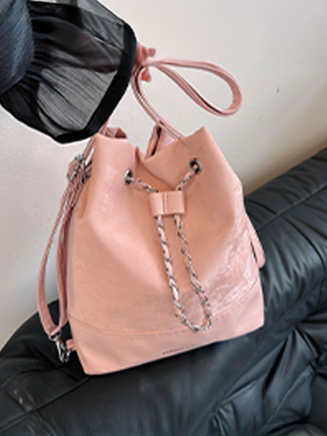 

StyleCast Checked Structured Sling Bag with Tasselled, Pink