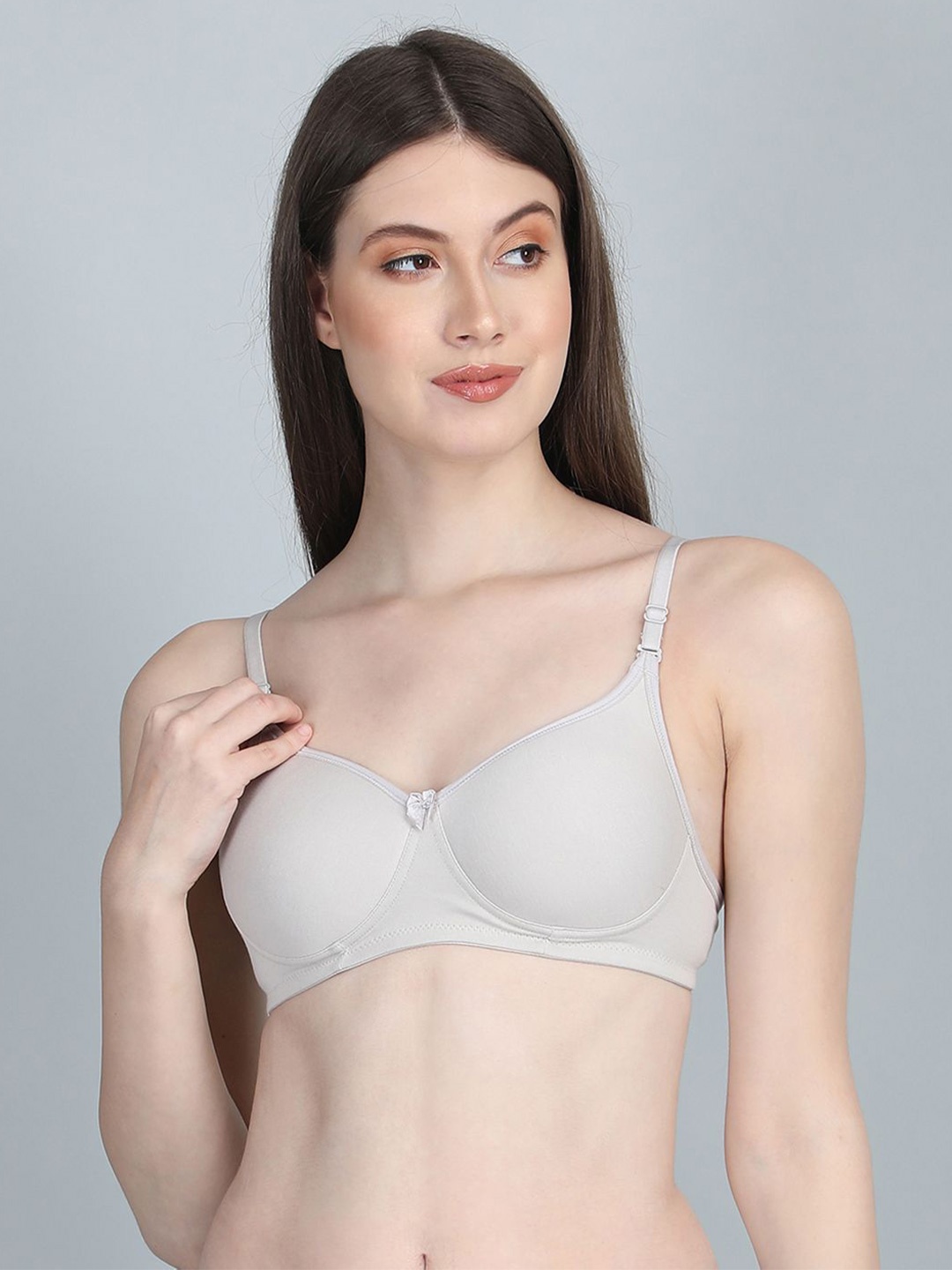 

FiveFlag Women Lightly Padded Full Coverage Seamless T-shirt Bra, Grey