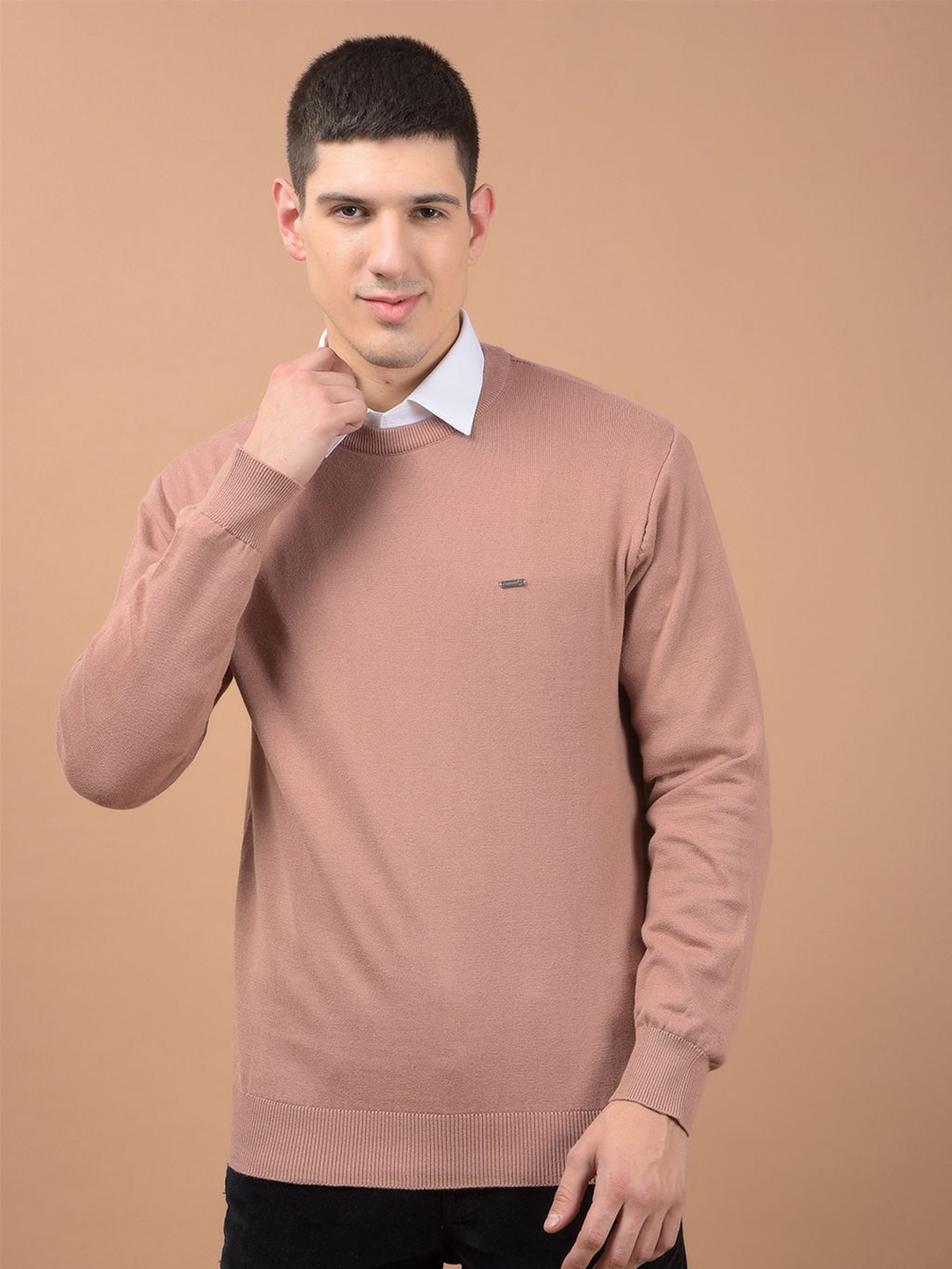 

Cantabil Men Cotton Round Neck Pullover, Pink