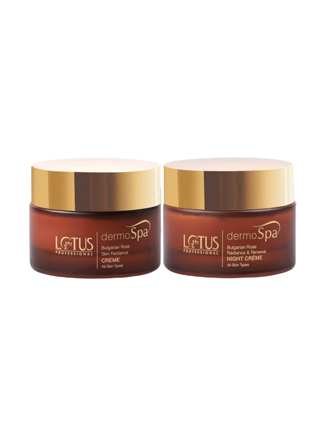 

Lotus Professional Set Of 2 DermoSpa Bulgarian Day Cream & Night Cream - 50 g Each, Coffee brown