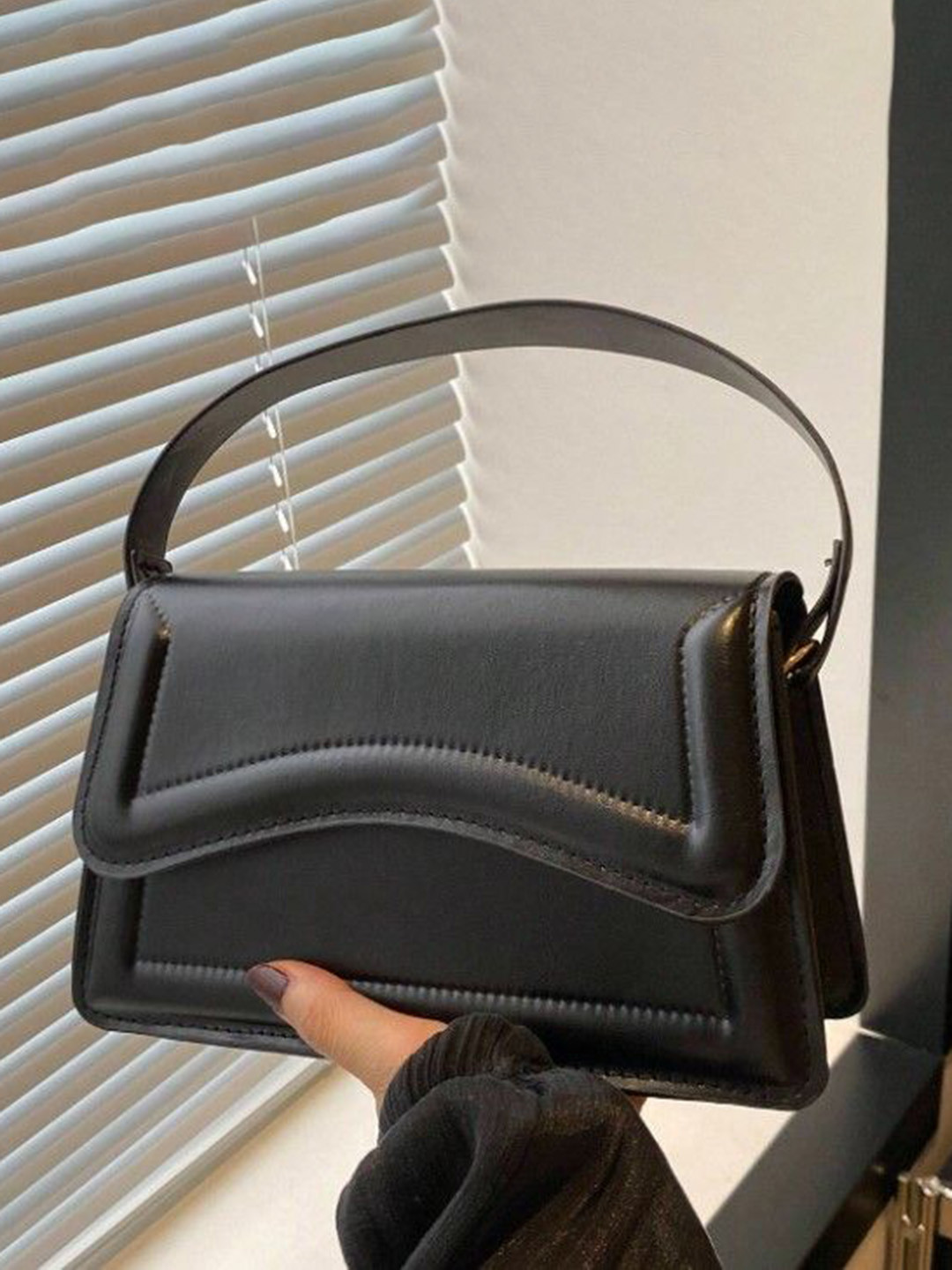 

StyleCast Half Moon Handheld Bag, Black