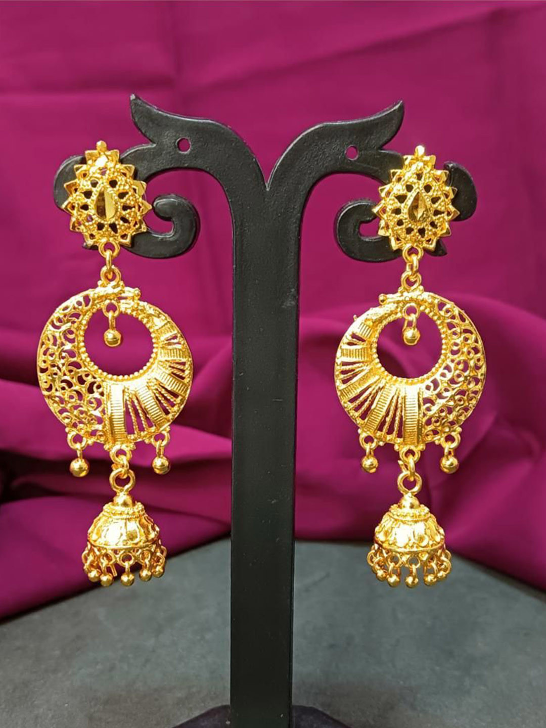 

Efulgenz Gold-Plated Contemporary Jhumkas
