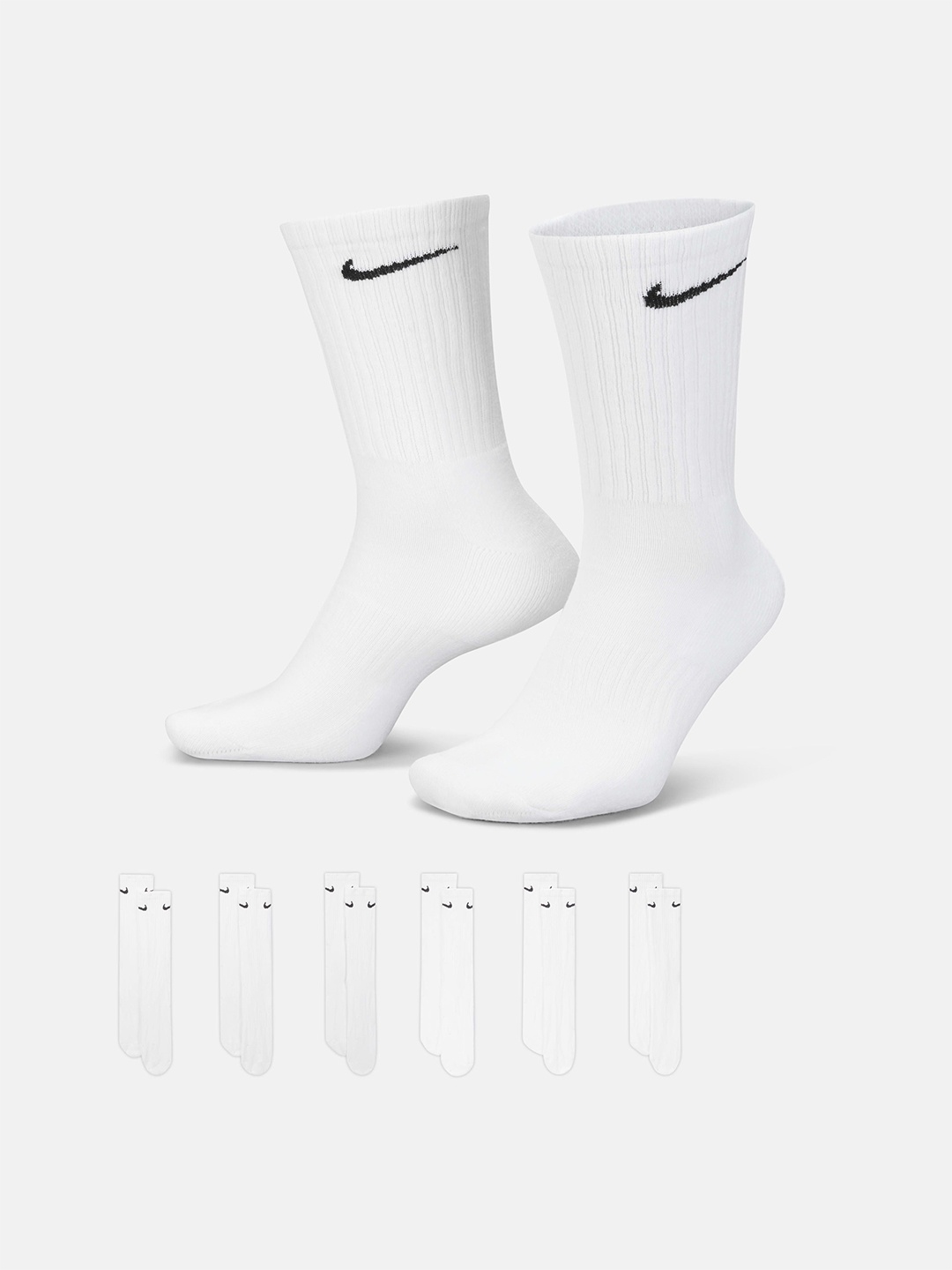 

Nike Unisex Pcs-6 Everyday Cushioned Training Crew Socks, White
