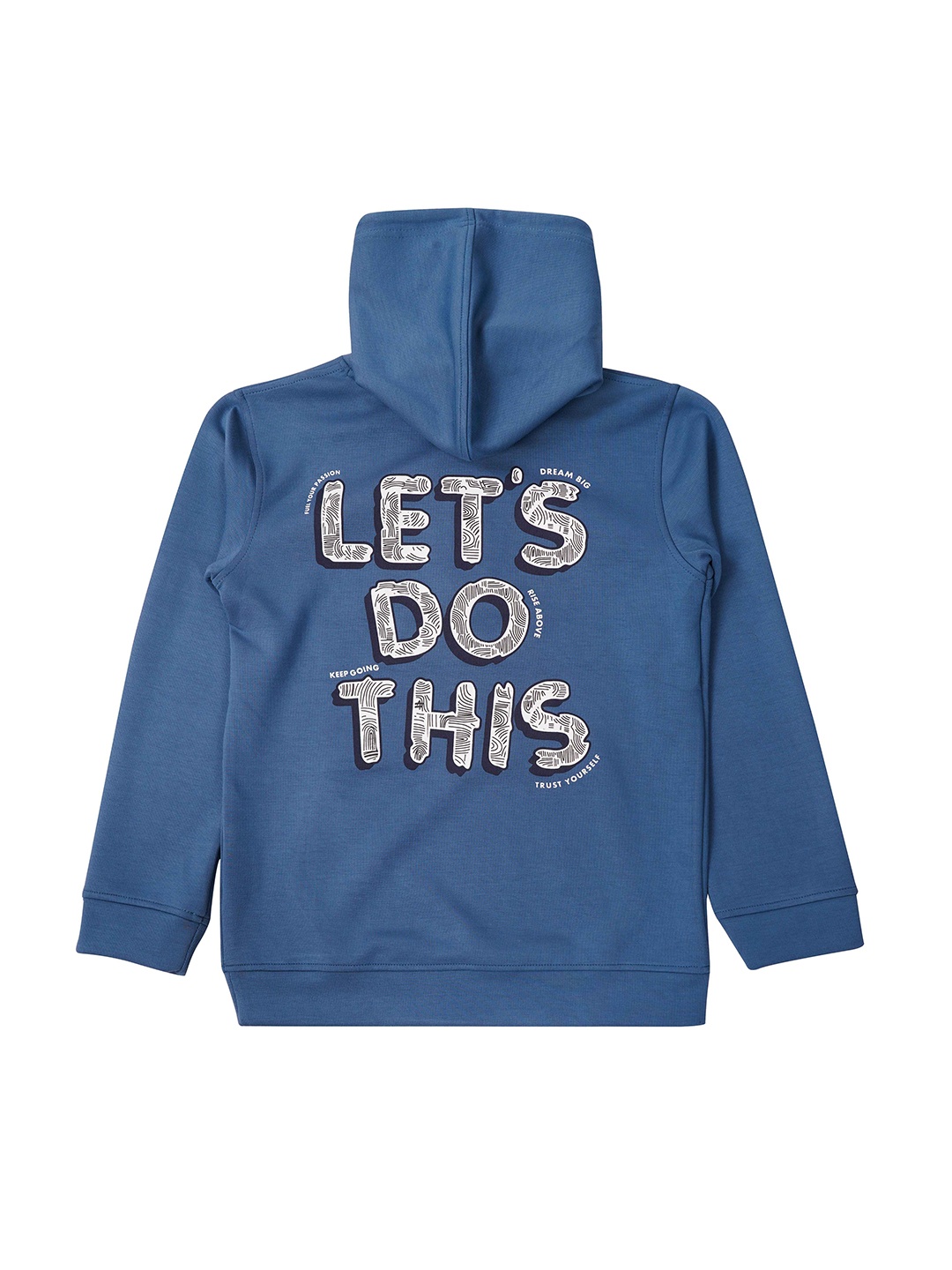 

CAVIO Boys Cotton Typography Printed Hooded Pullover Sweatshirt, Blue