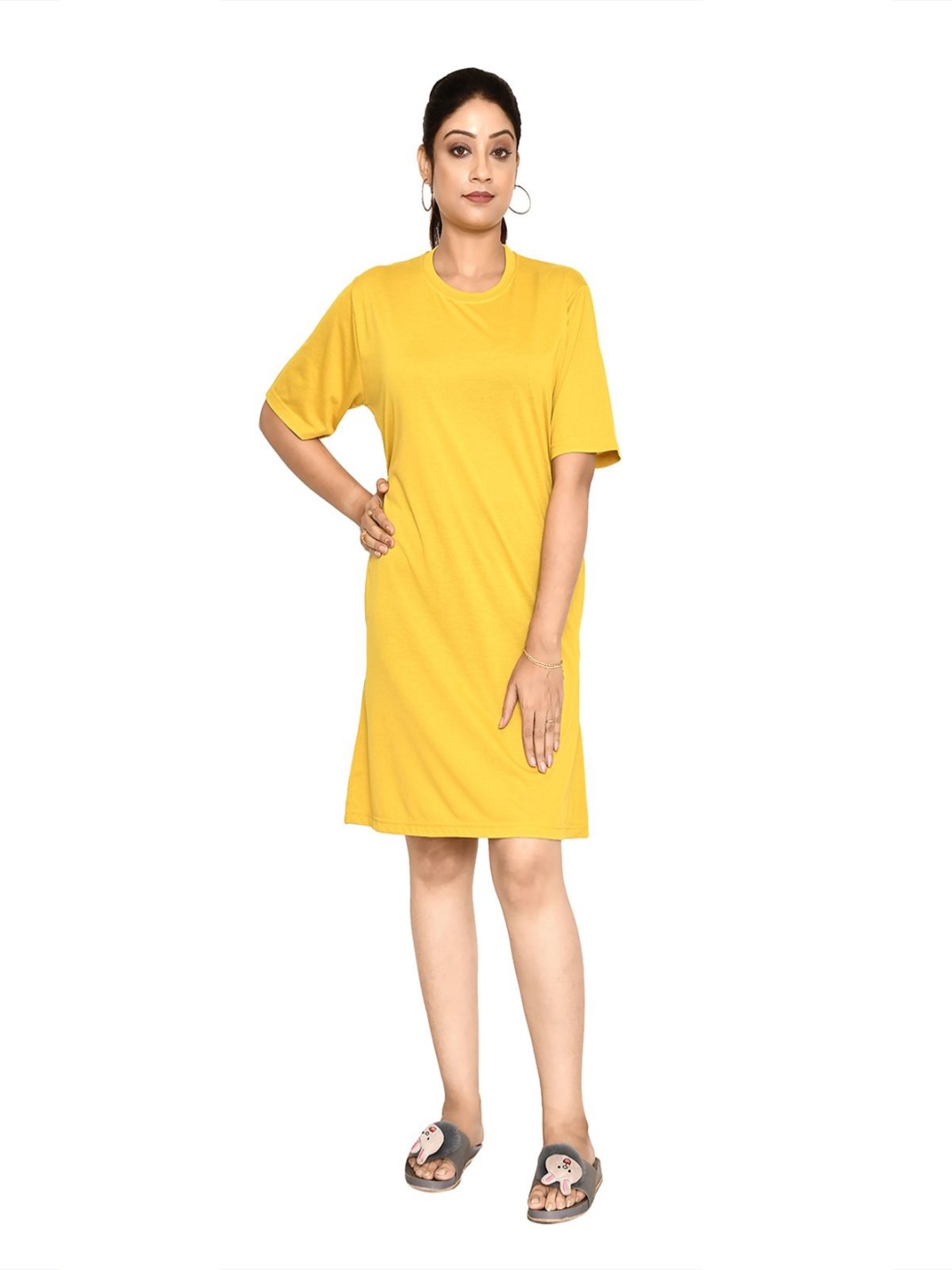 

RAPL Women A-Line T-shirt Nightdress, Yellow