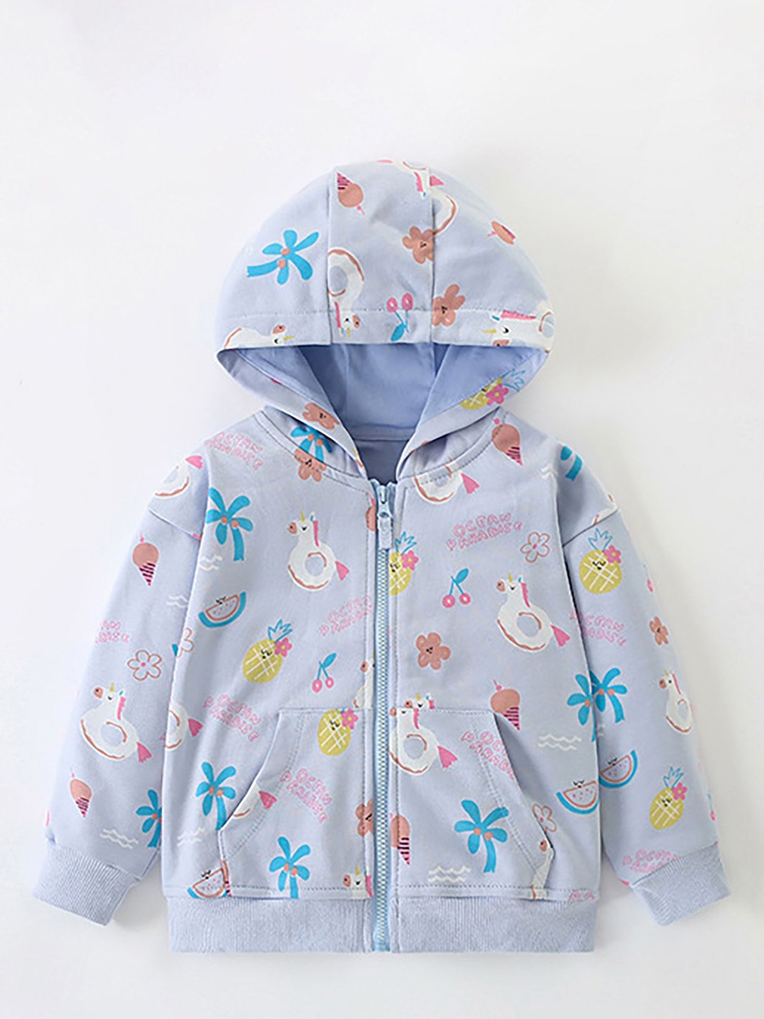 

LULU & SKY Girls Cotton Graphic Printed Sweatshirt, Blue