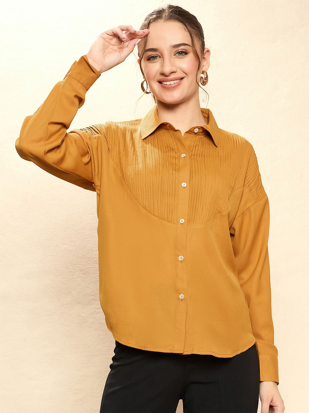 

URBANGRACE BY KASSUALLY Women Comfort Opaque Formal Shirt, Mustard