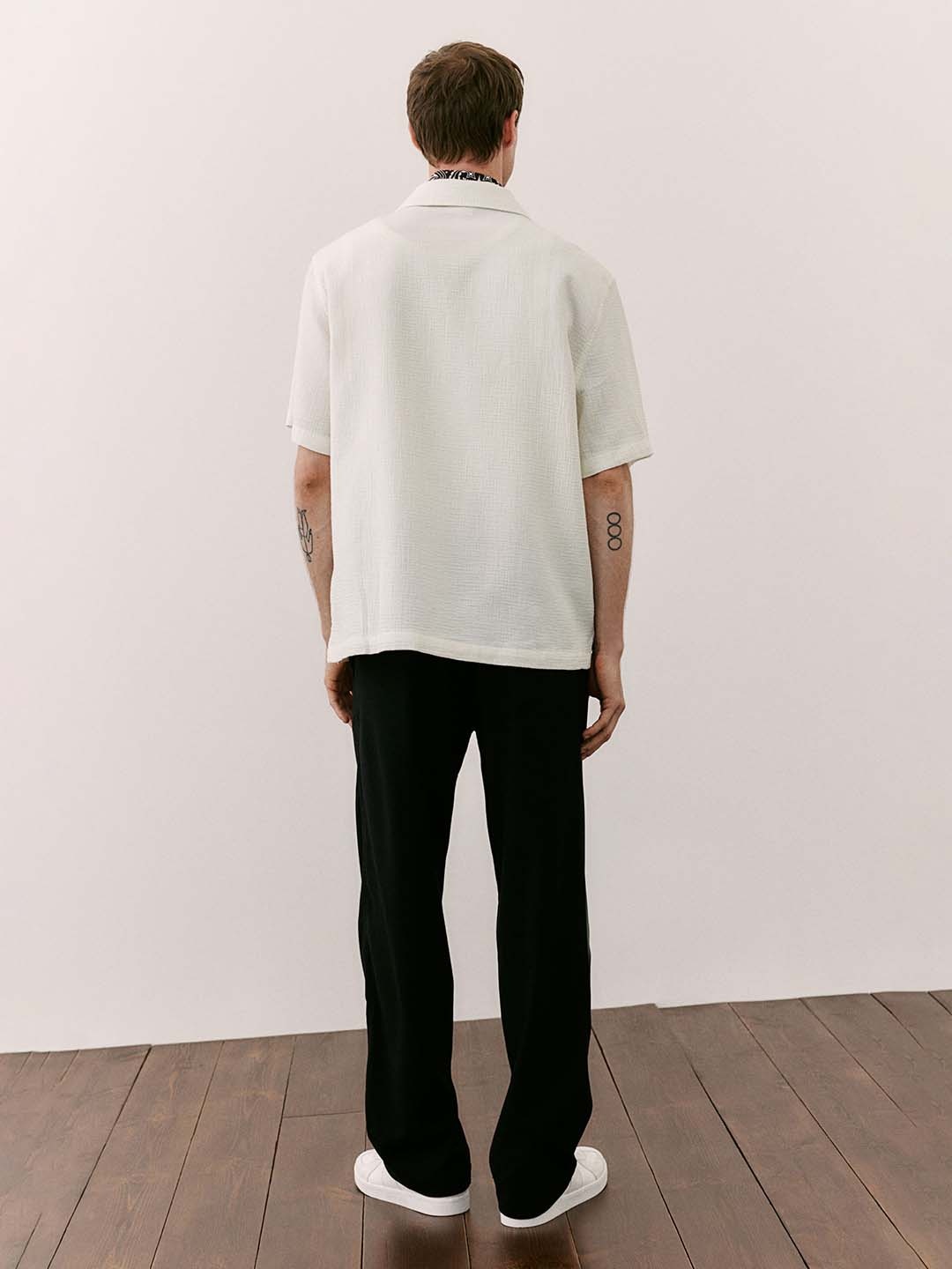 

H&M Loose Fit Muslin resort shirt, White