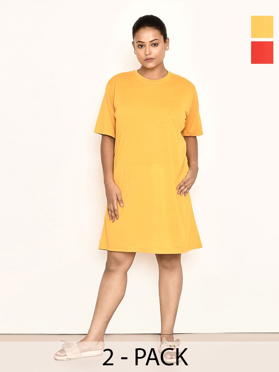 

RAPL Women Pack of 2 Nightdress, Mustard