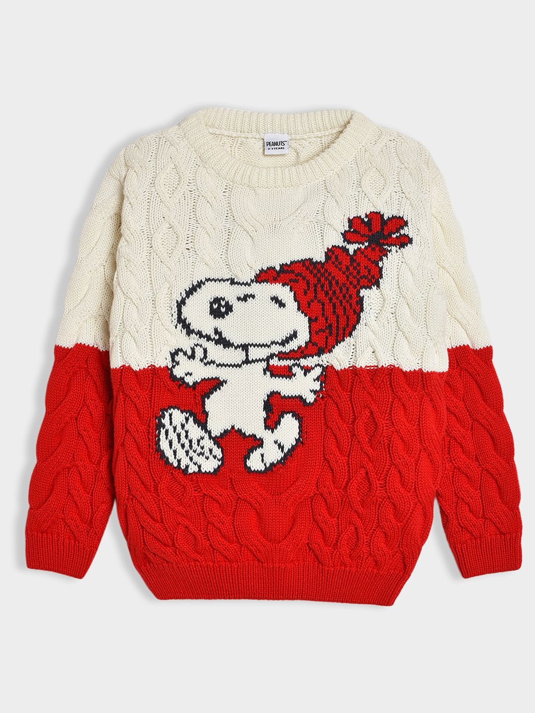 

MiArcus Peanuts Snoopy Pattern Sweater, Cream