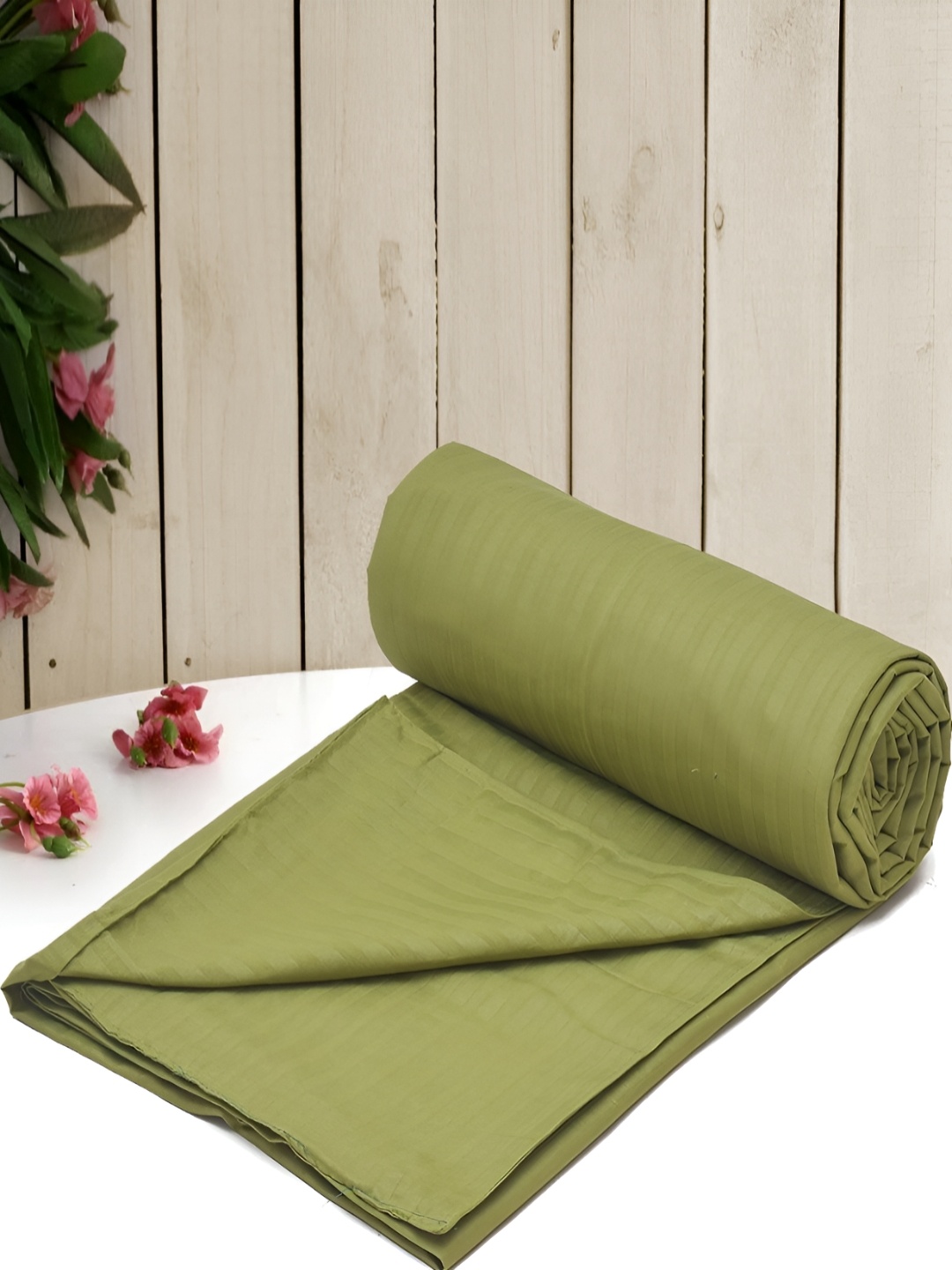 

RRC Green Satin Striped Duvet Cover