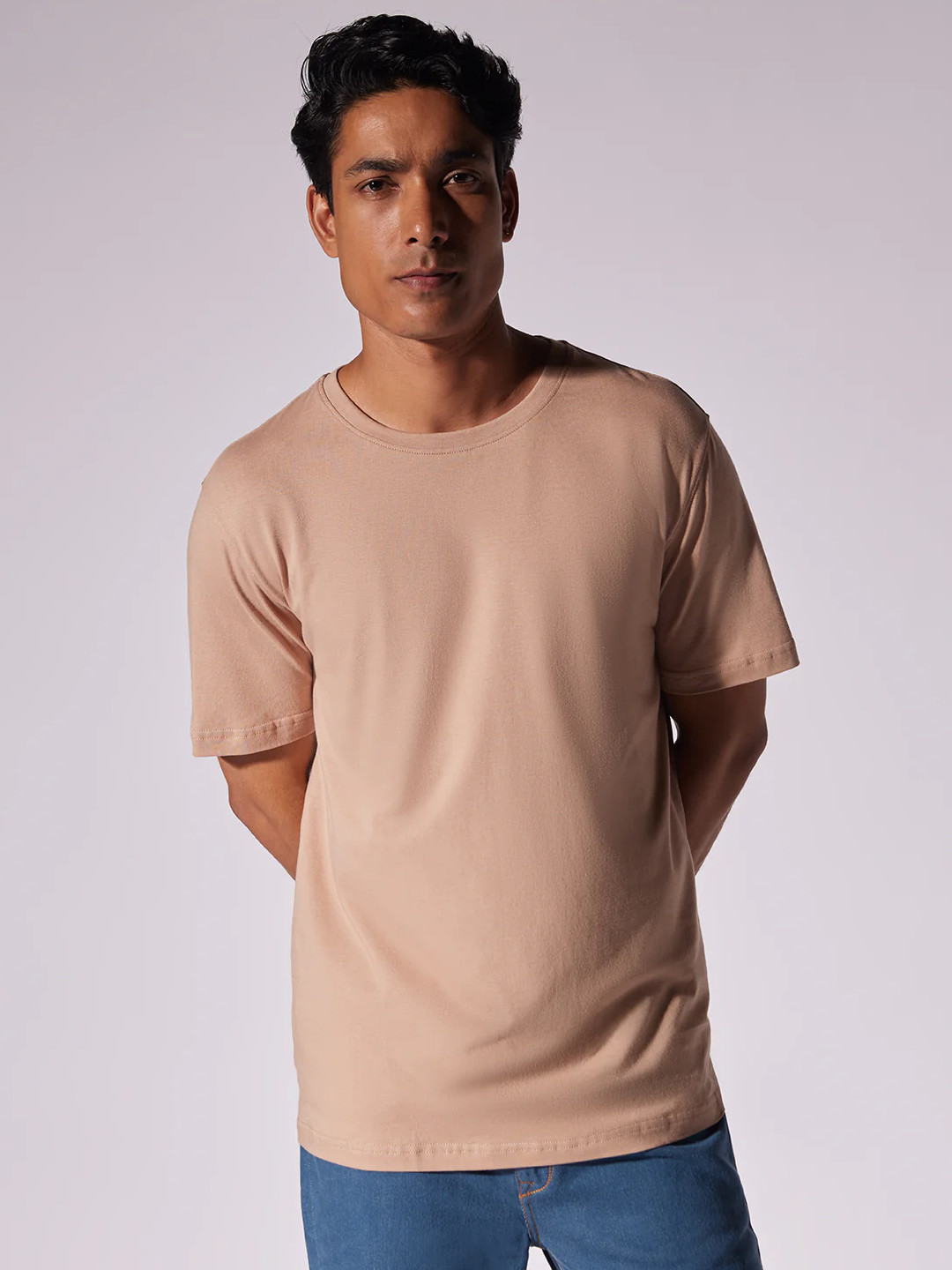 

Bombay Shirt Company Men Raw Edge T-shirt, Beige