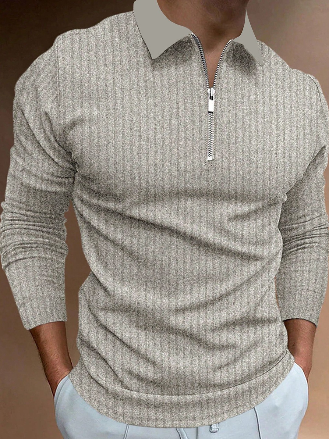 

StyleCast x Revolte Men Self Design Polo Collar T-shirt, Grey