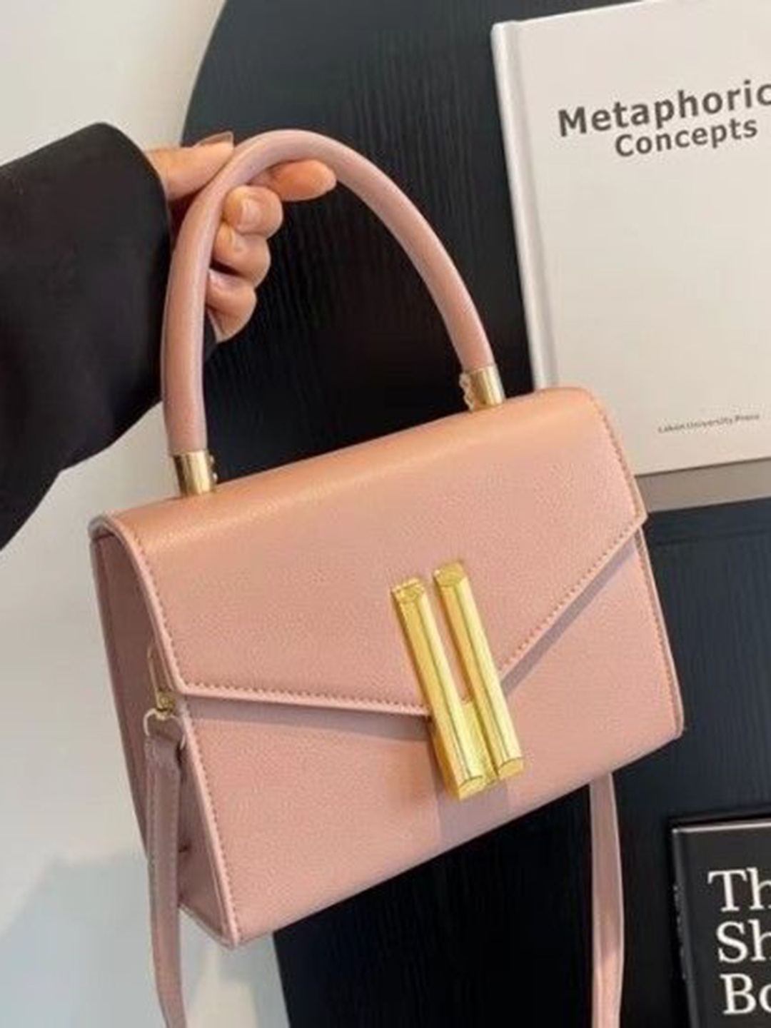 

StyleCast Structured Handheld Bag with Tasselled, Pink