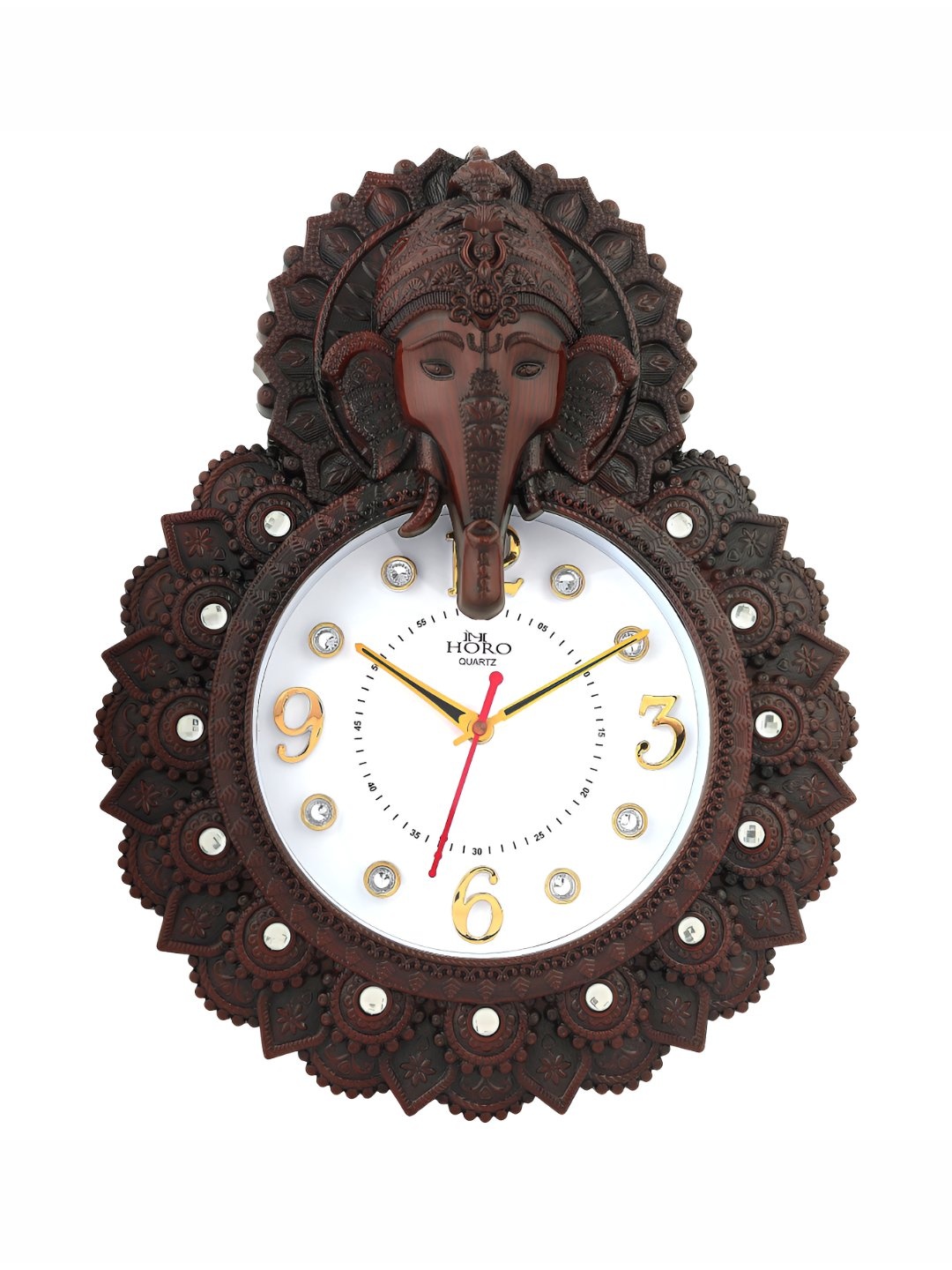 

Horo Coffee Brown & White Ganesh Printed Traditional Analogue Wall Clock