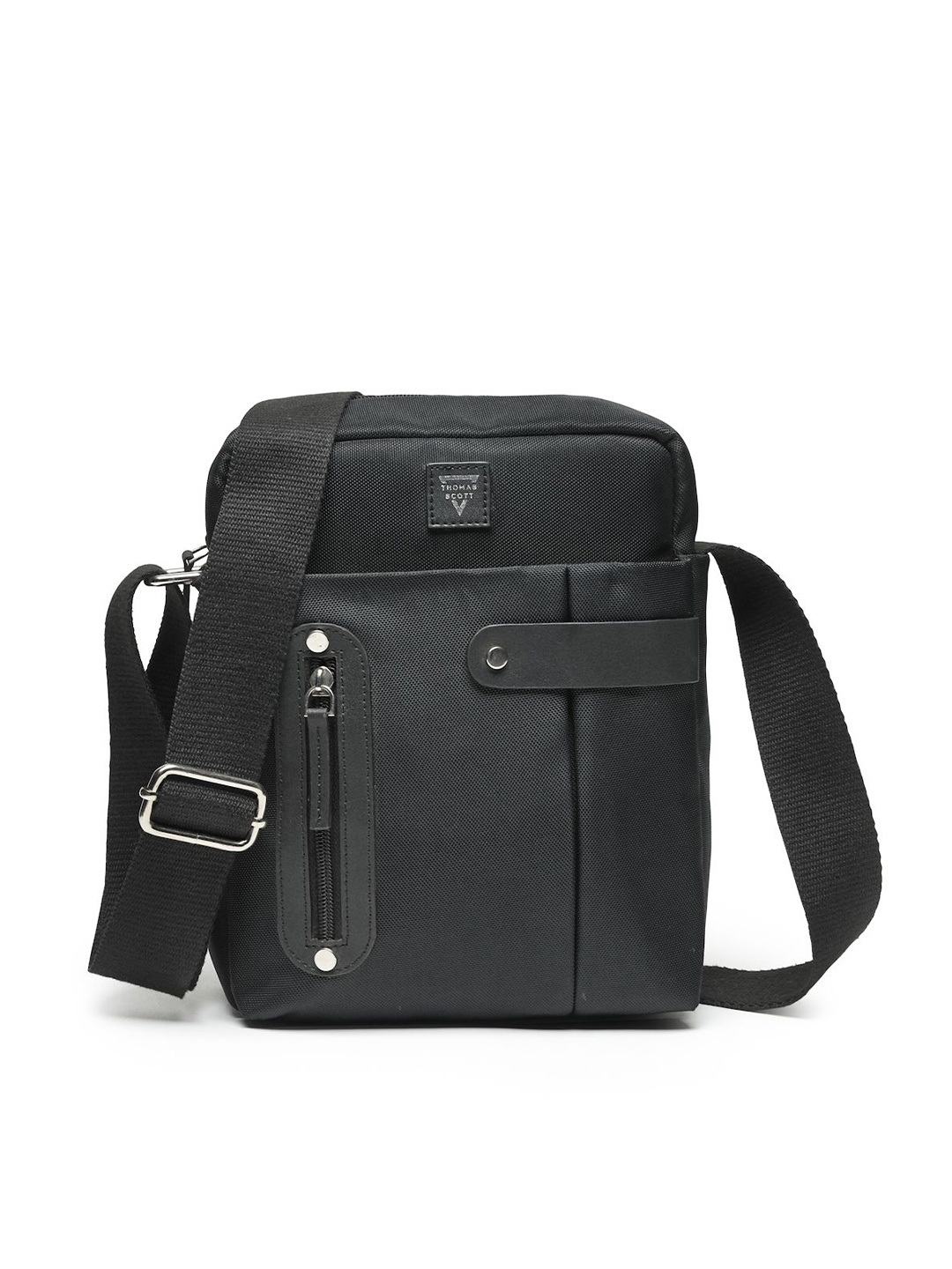 

Thomas Scott Men Textured Messenger Bag, Black
