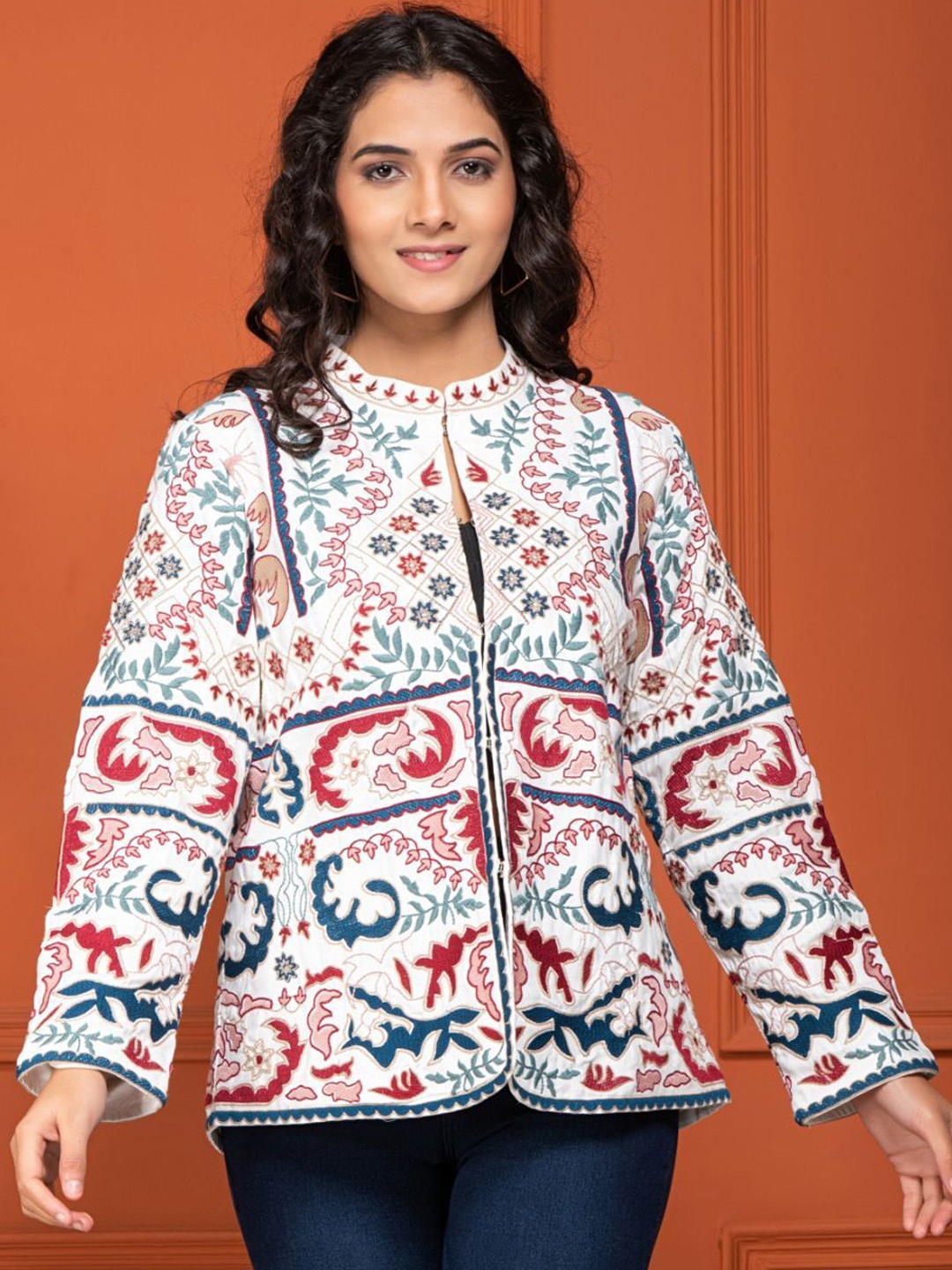 

Zolo Label Women Floral Tailored Jacket, White