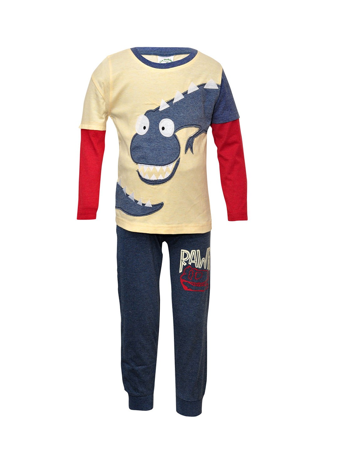 

BAESD Boys Printed T-Shirt With Trousers Clothing Set, Yellow