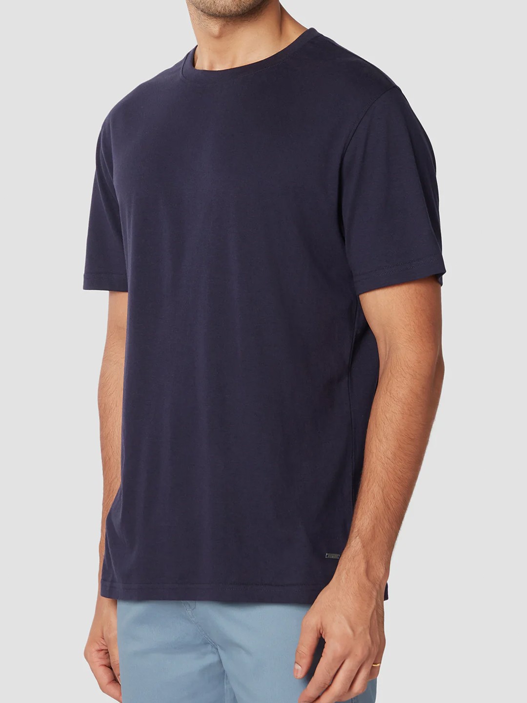 

Bombay Shirt Company Men Drop-Shoulder Sleeves Cut Outs T-shirt, Navy blue