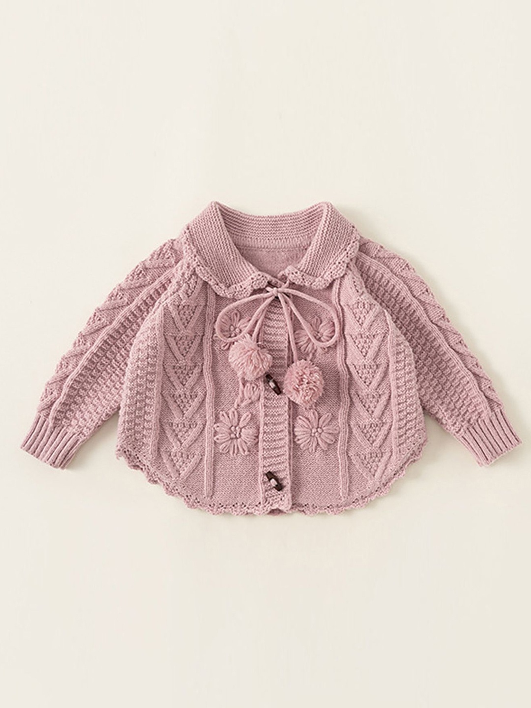 

LULU & SKY Girls Button-Up Woollen Cardigan, Pink