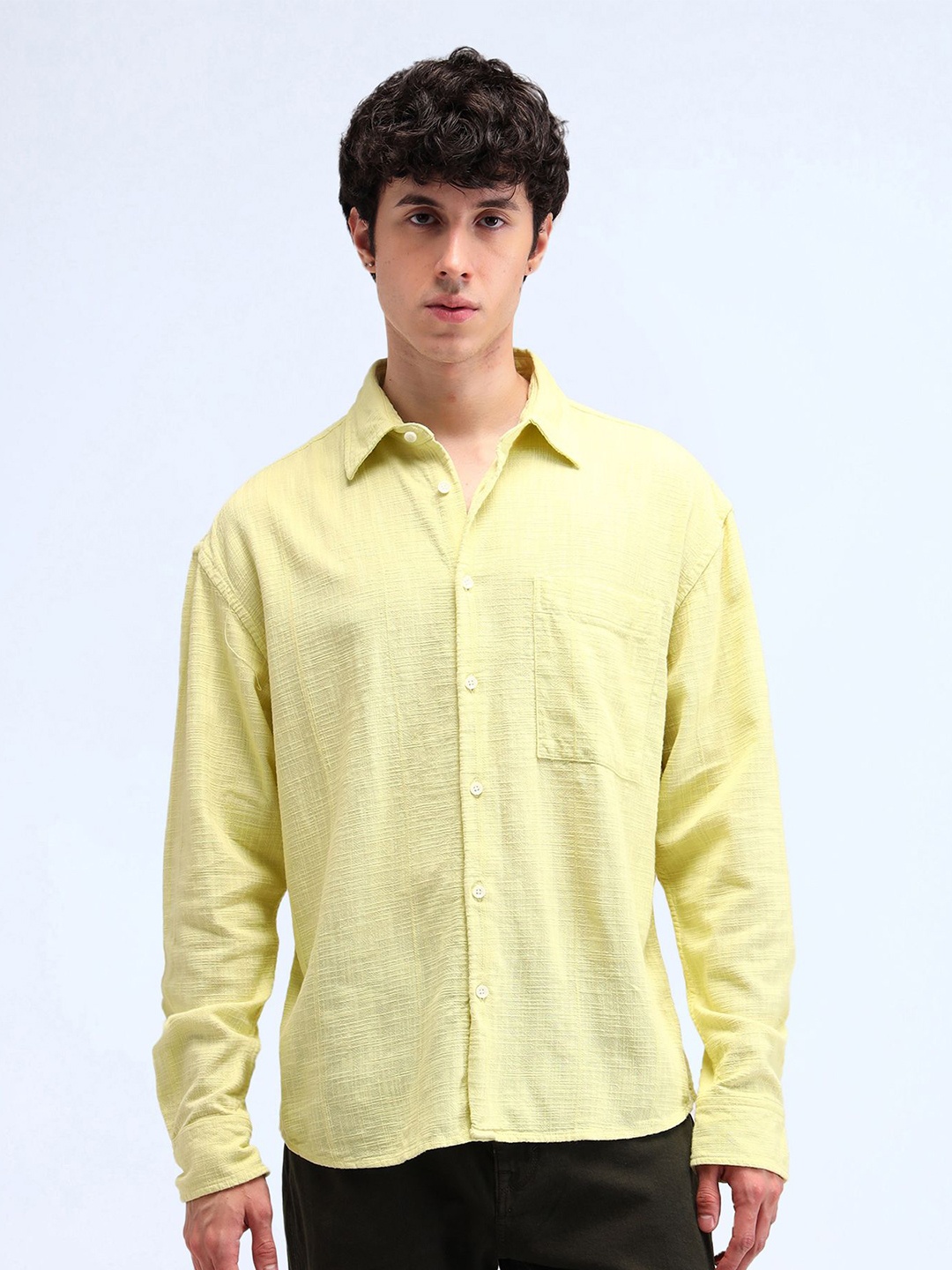 

Flying Machine Men Relaxed Opaque Casual Shirt, Green