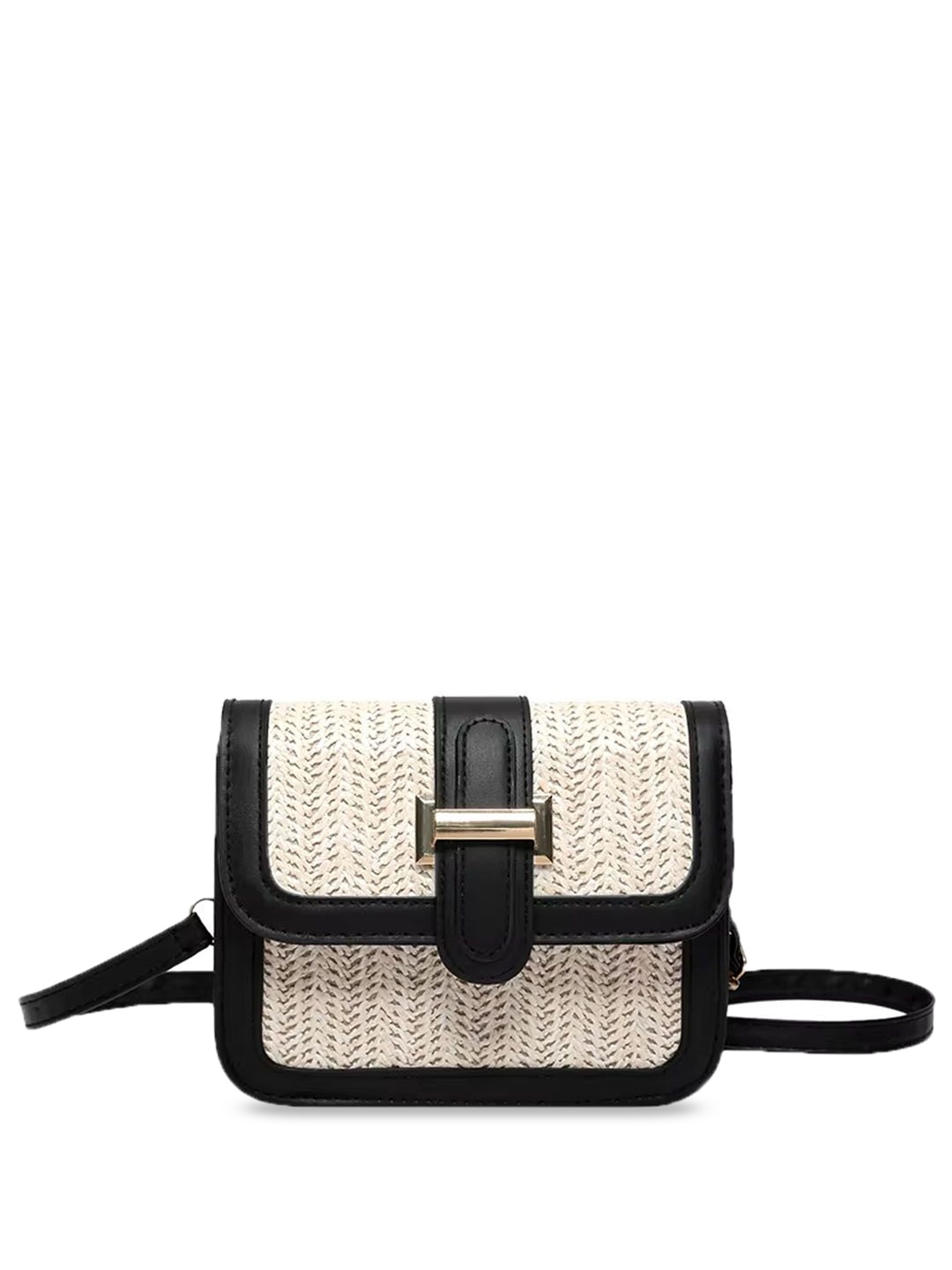 

StyleCast Checked Structured Sling Bag with, Black