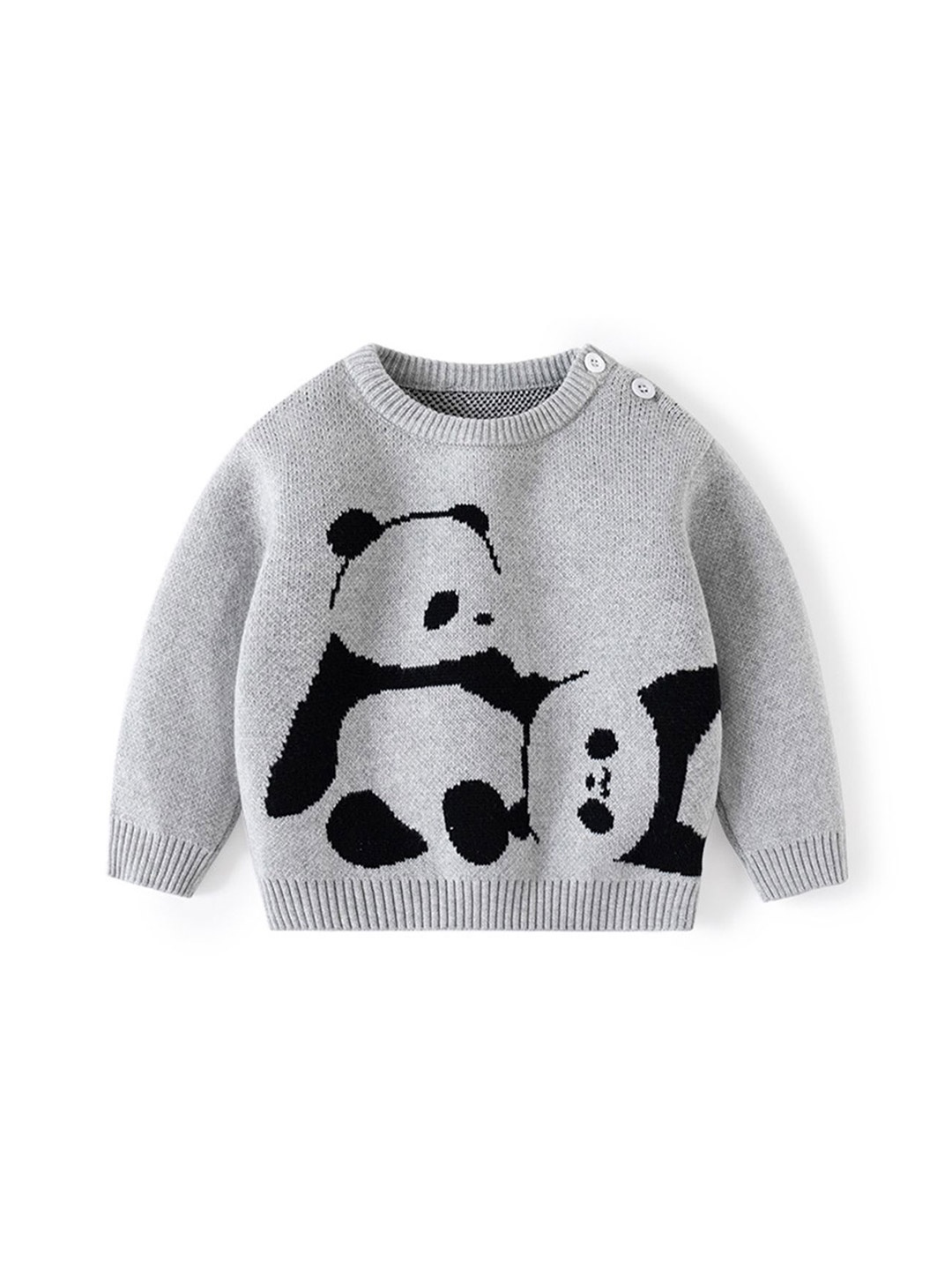 

LULU & SKY Boys Animal Printed Cotton Pullover, Grey