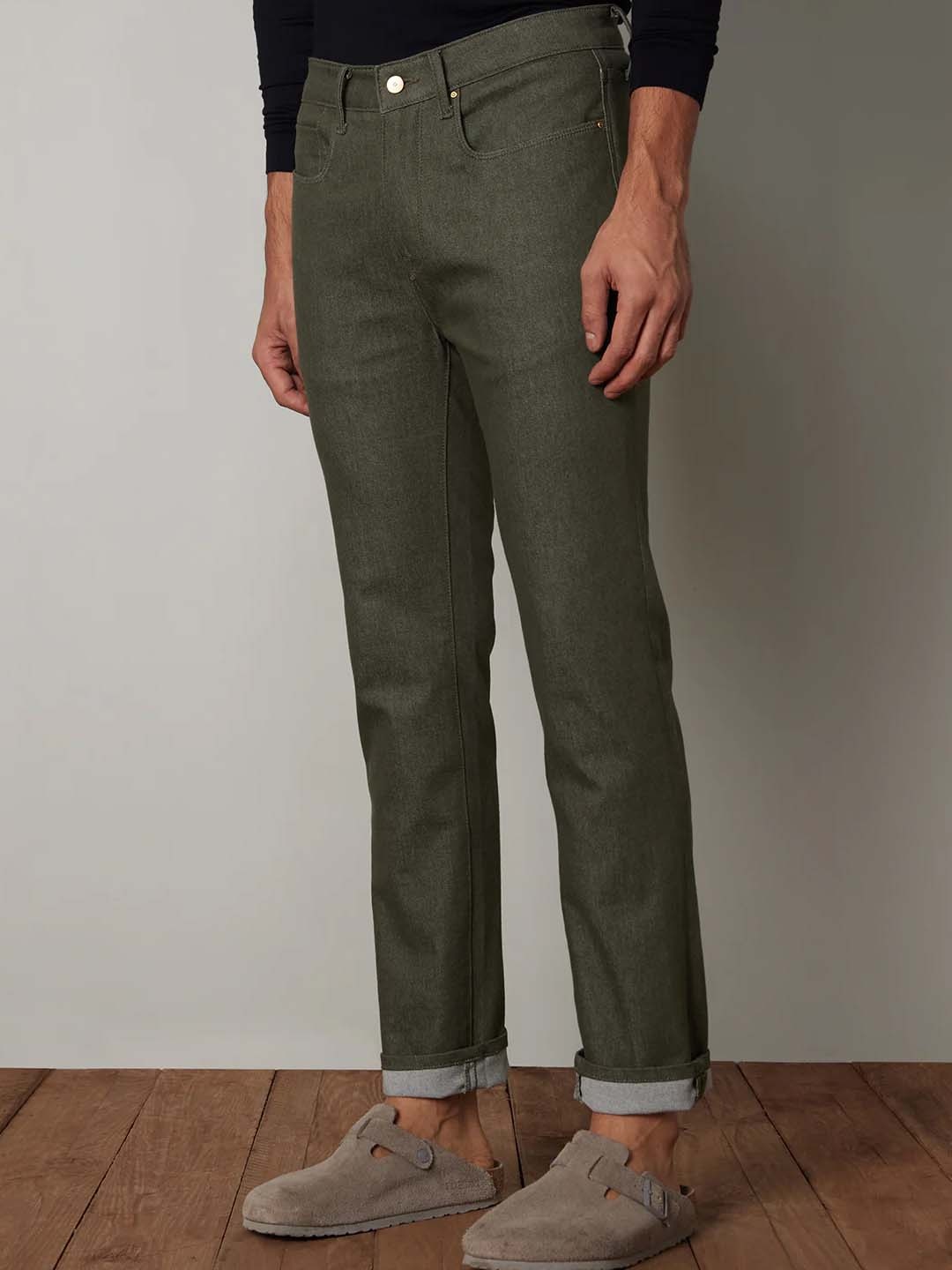 

Bombay Shirt Company Men Tapered Fit Low-Rise Jeans, Olive