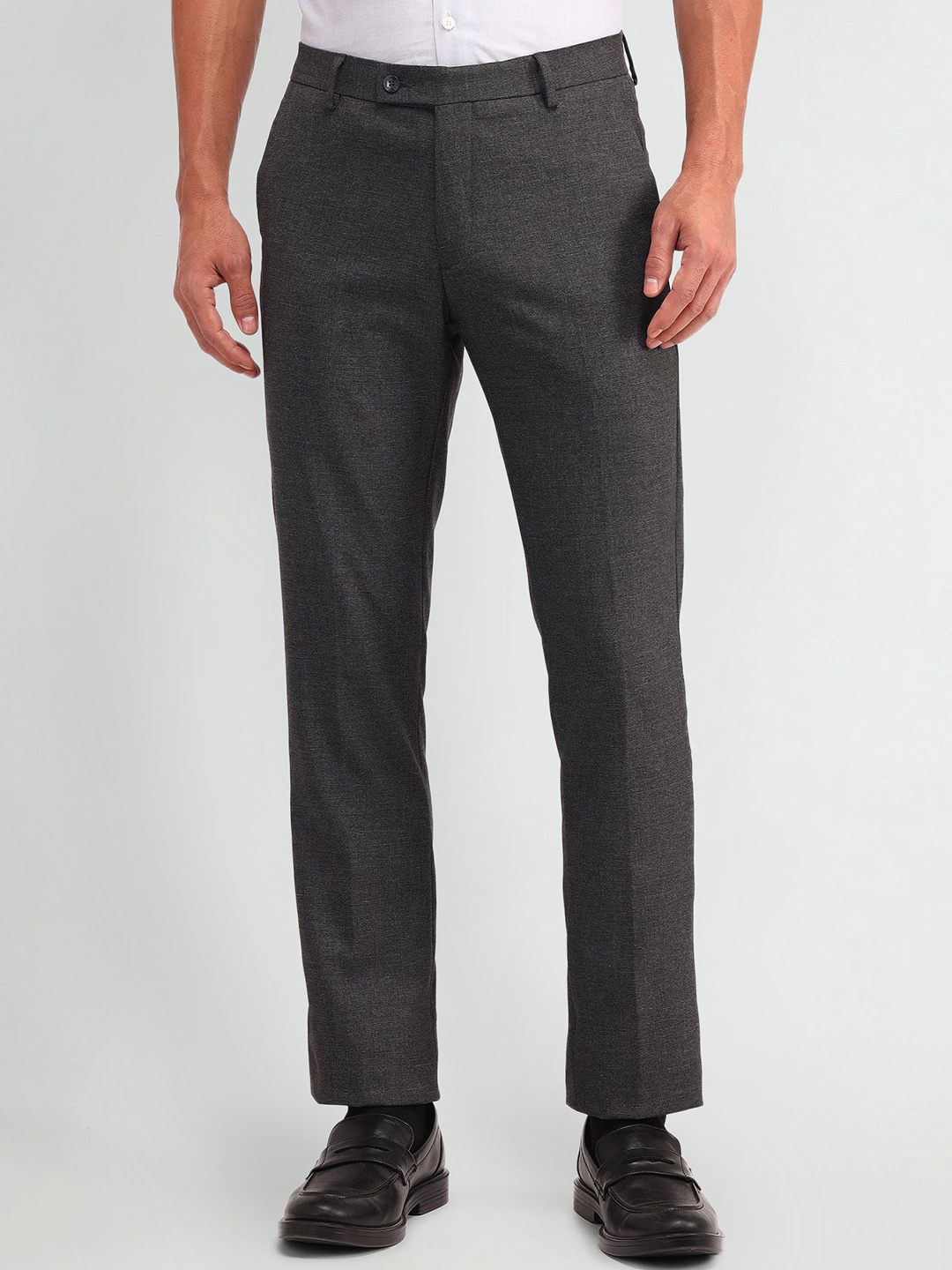 

Arrow Men Smart Slim Fit Formal Trousers, Grey