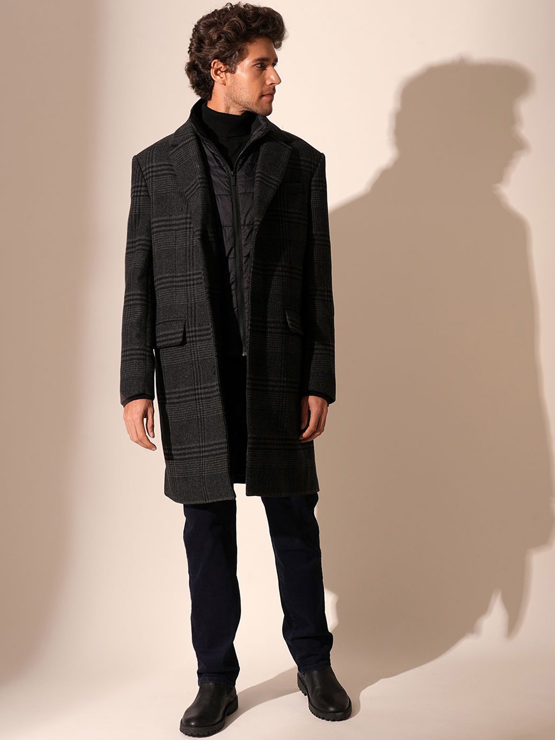 

SELECTED Men Woollen Parka Jacket, Grey