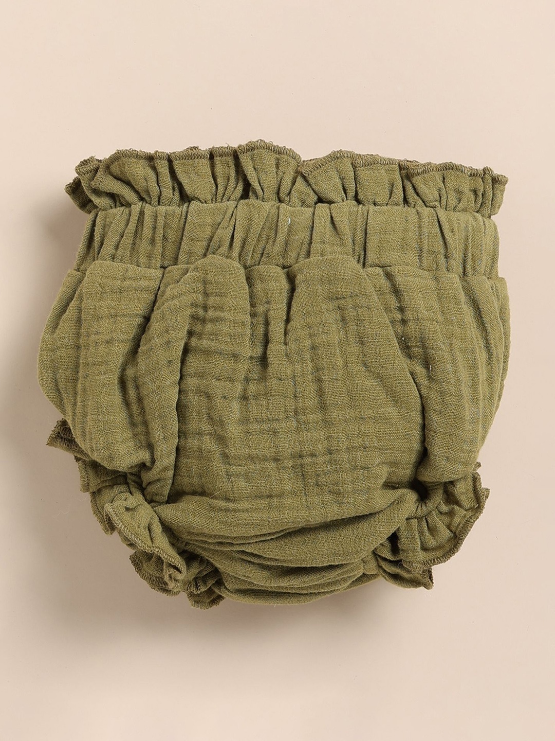 

COT & CANDY Kids Cotton Regular Fit Mid-Rise Shorts, Olive