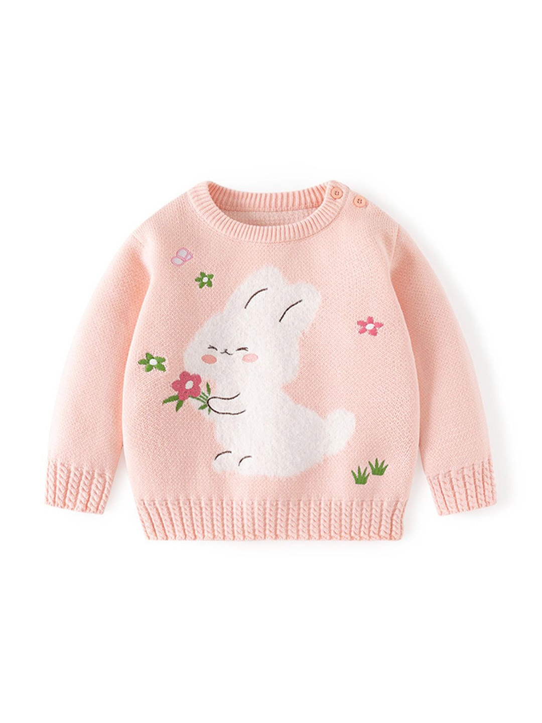 

LULU & SKY Girls Graphic Printed Cotton Pullover, Pink