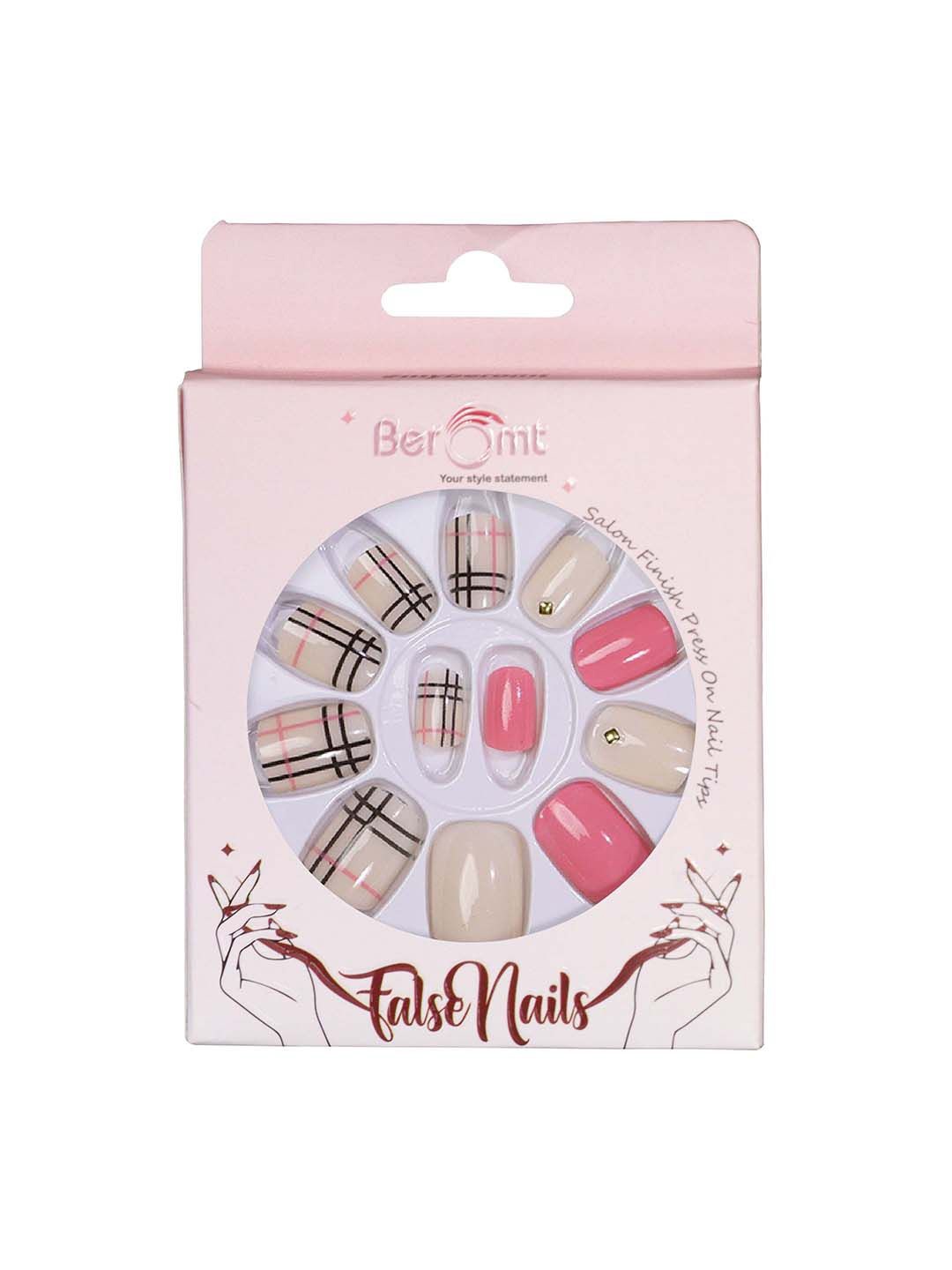 

BEROMT Set Of 16 Jelly Stick On Nail Tip With Application Kit - BFN538CN, White