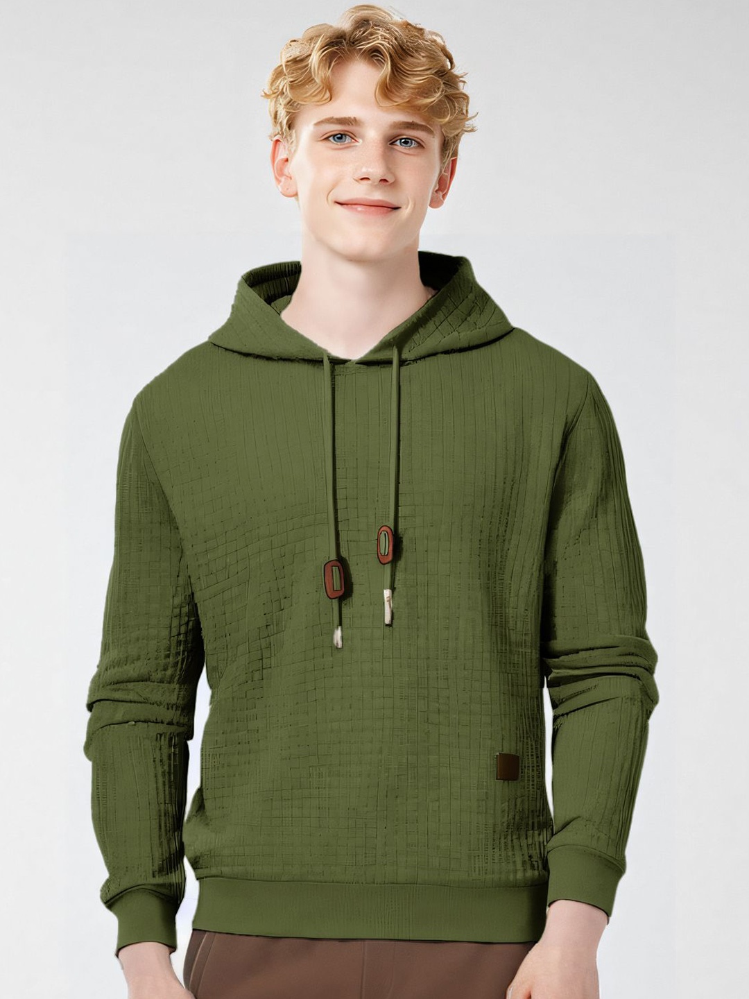 

StyleCast x Revolte Men Long Sleeves Hooded Sweatshirt, Green