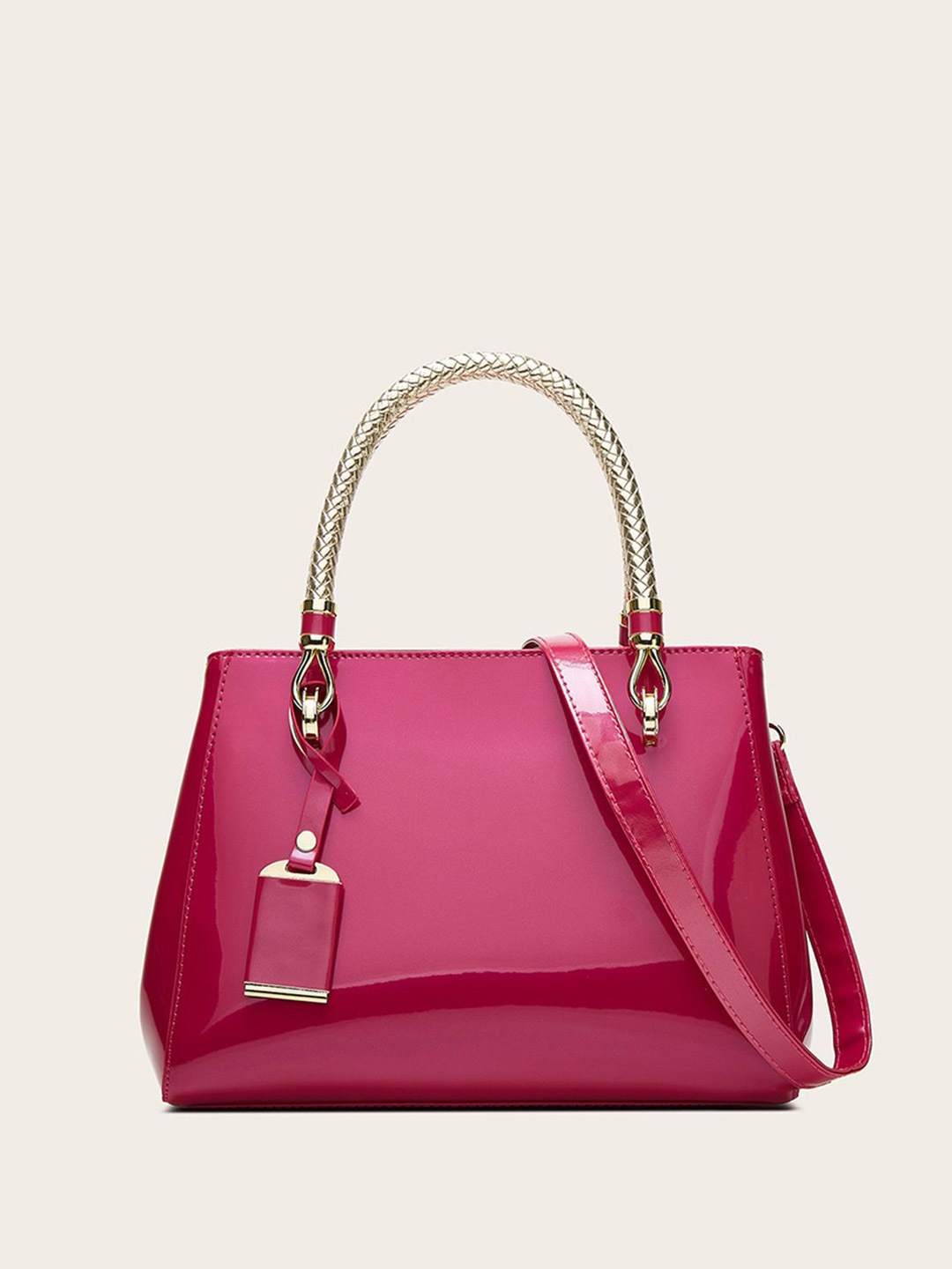 

RAVE PU Structured Handheld Bag with Bow Detail, Rose