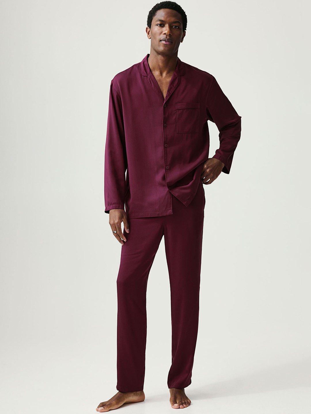 

H&M Shirt & Bottom Night Suit, Red