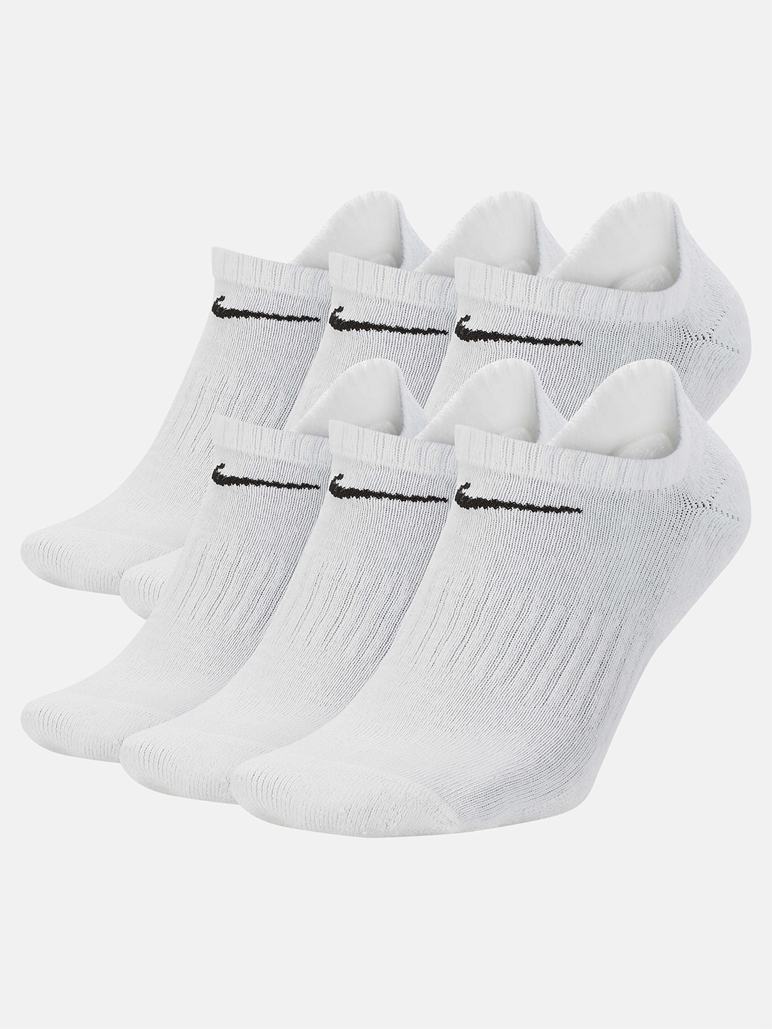 

Nike Unisex Pack Of 6 Everyday Cushioned Training No-Show Socks, White